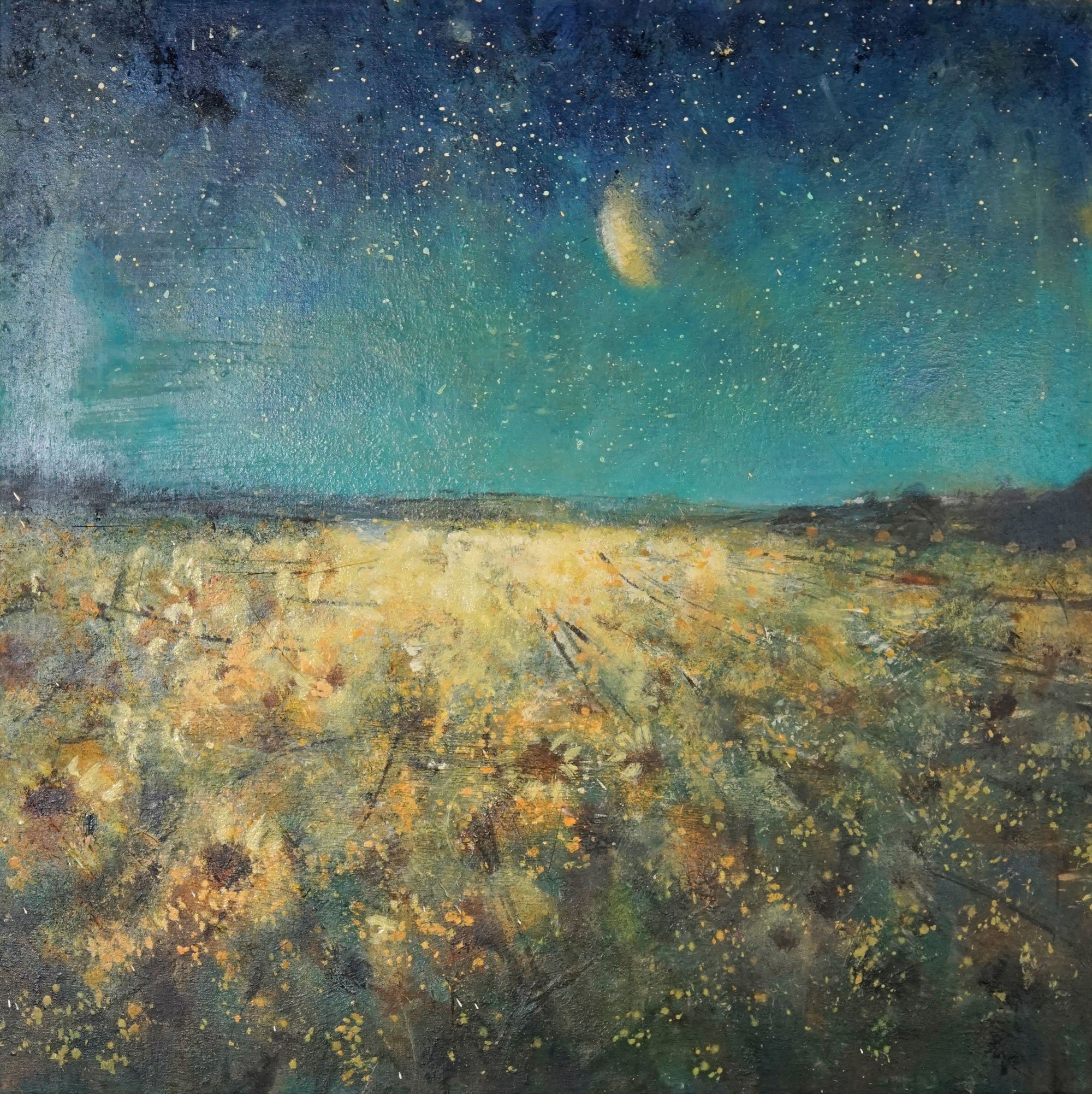 Field of Light with Moon (2021)