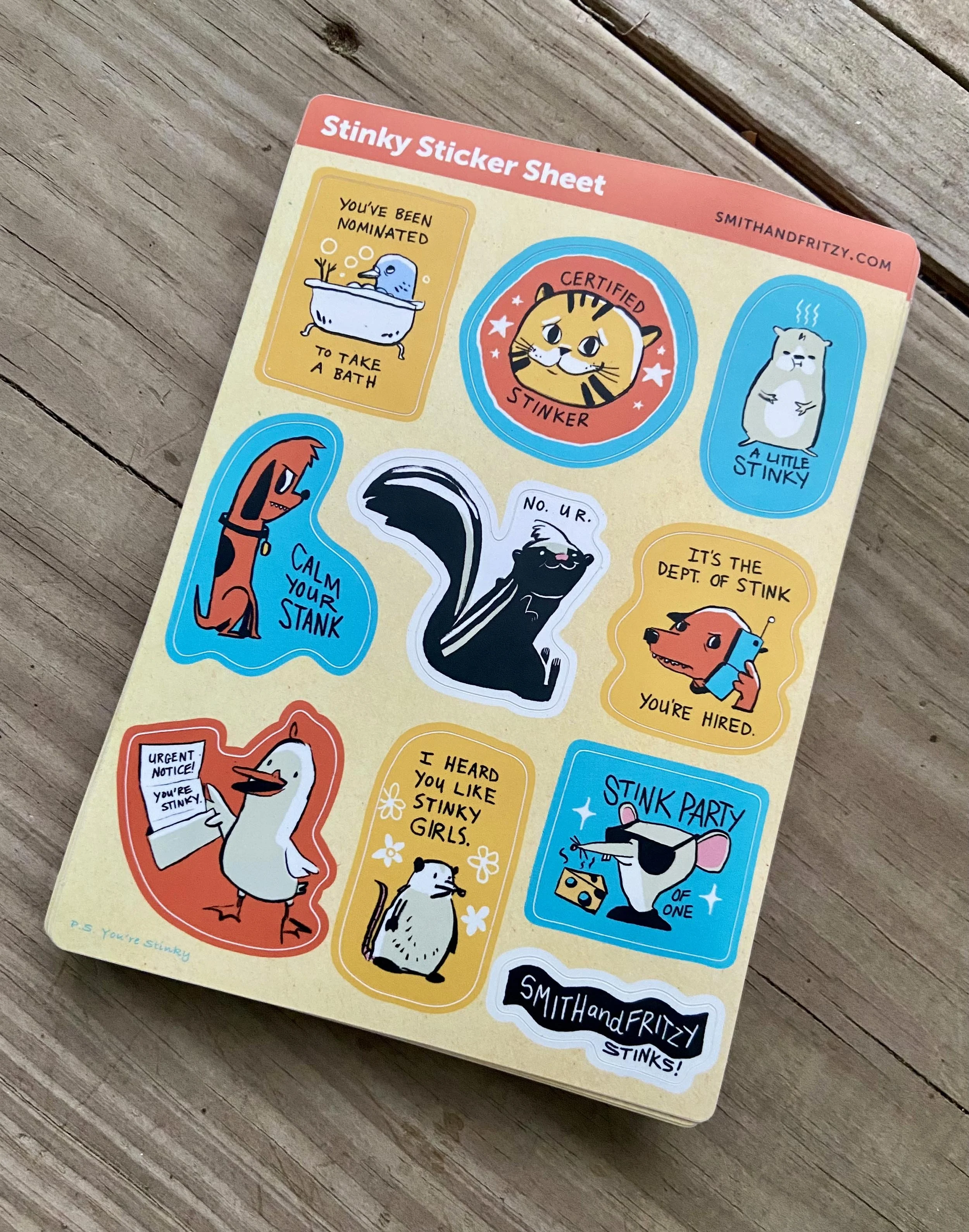 Stinky Sticker Sheet (7x5")