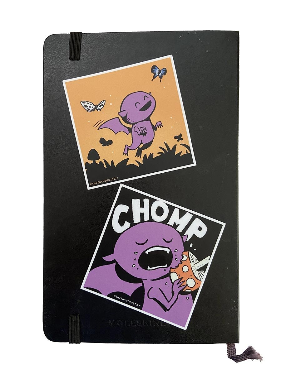 dimples stickers on moleskine.jpg