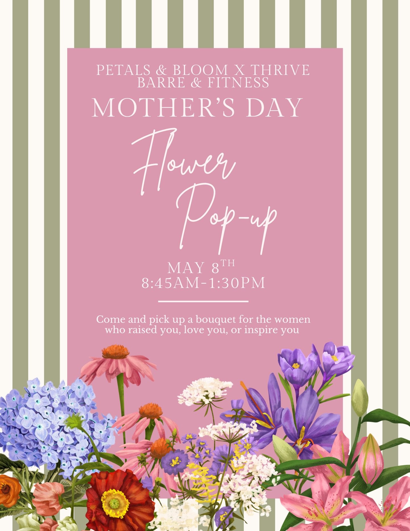 Stop by Friday, May 8 for a bouquet from @petalsandbloom.ny for the women who raised you, love you and inspire you 💐💕

#westchesterny #floralarrangement #mothersday #barre