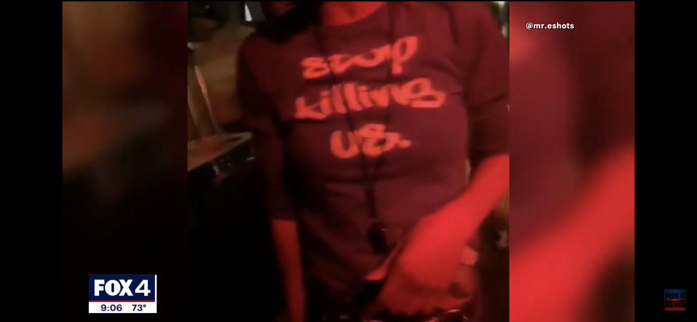 Pictured: the aforementioned non-carer with a shirt that says “stop killing us.”