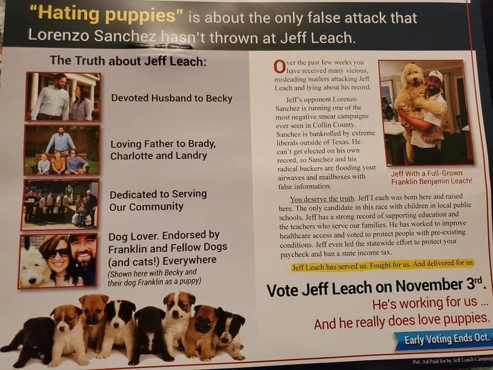 Actual mailer he sent out