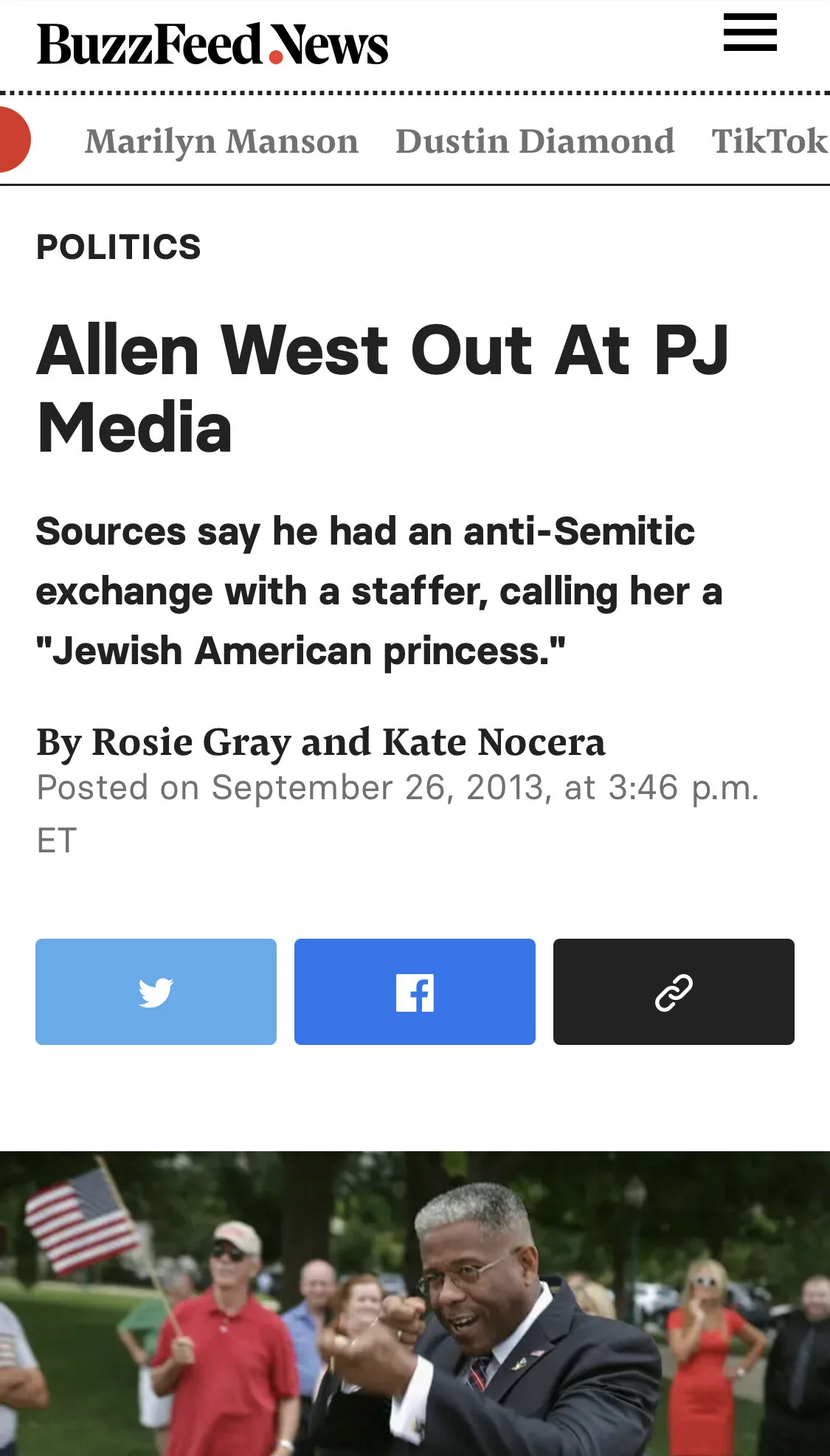 Allen West found out who he’s not allowed to criticize in 2013