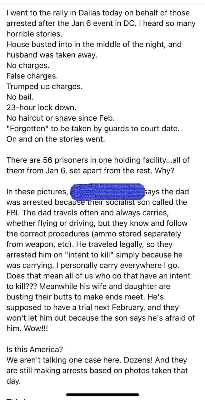 Facebook post from a Dallas protest attendee