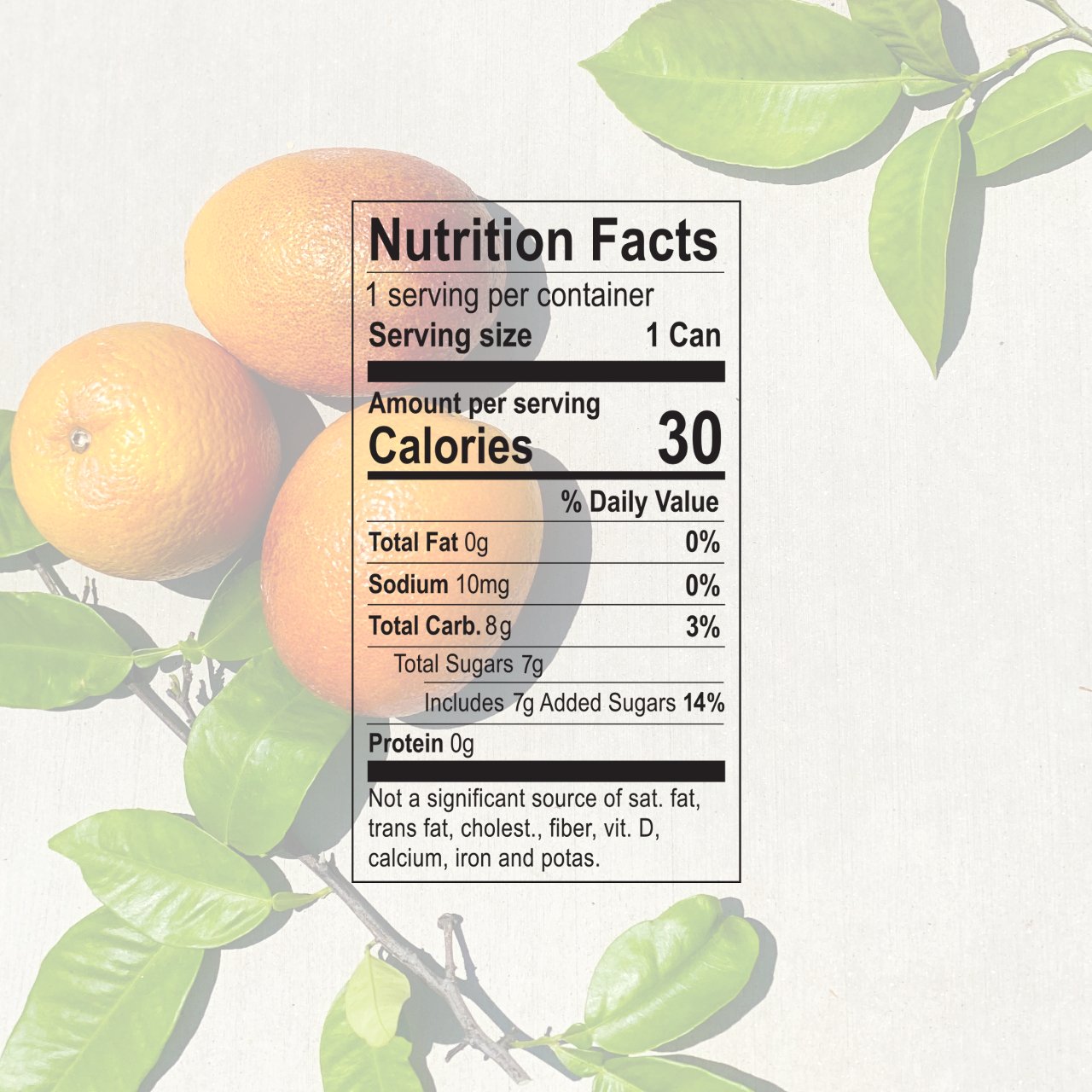 Brighter Tonic Blood Orange Nutritional Panel