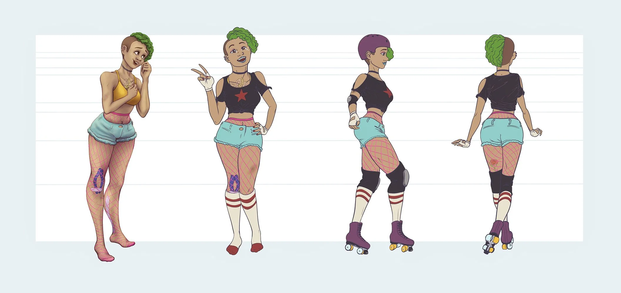 Roller Derby Mom
Character Design Turnaround