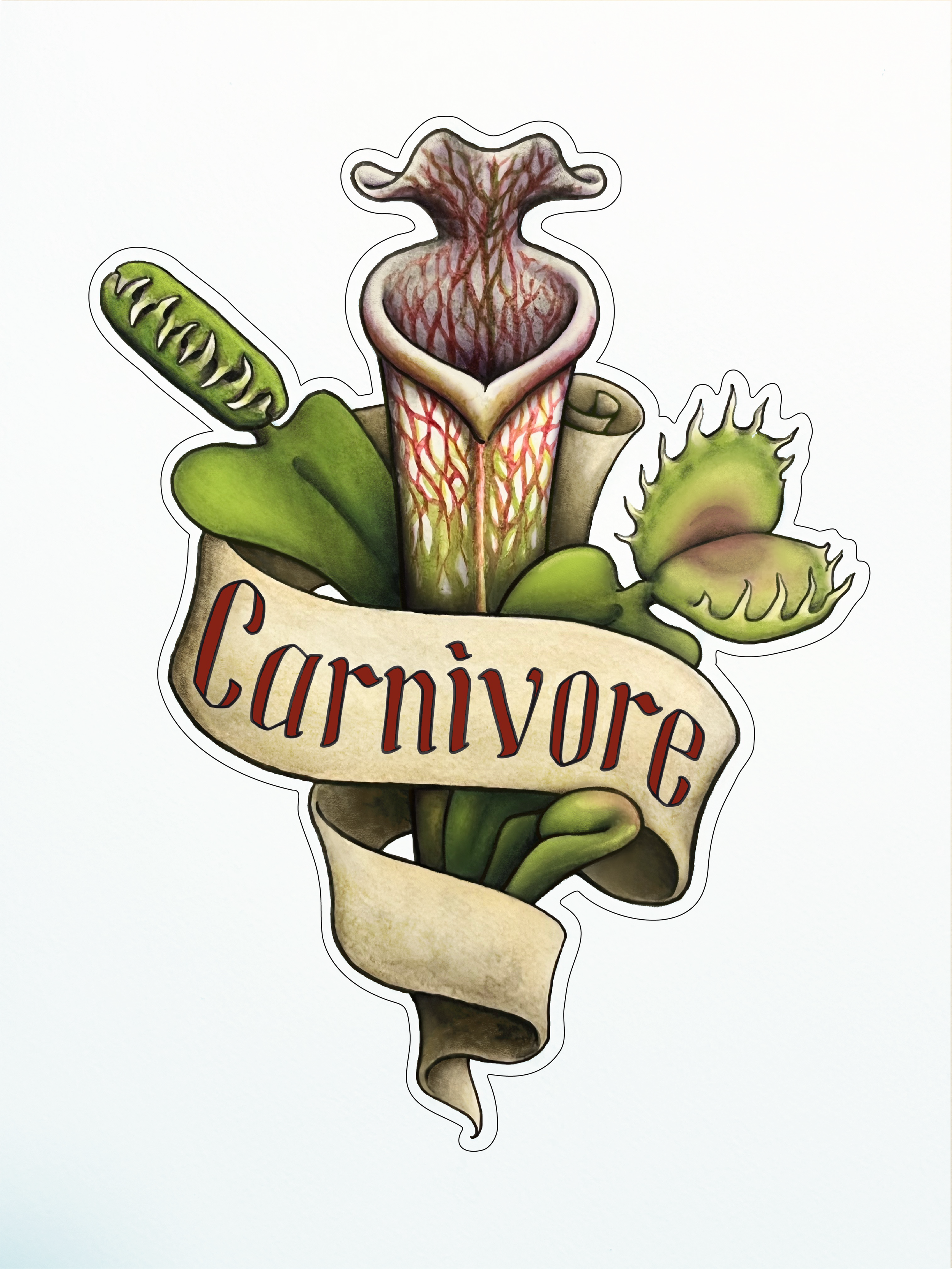 Carnivorous Plant Sticker / Tattoo 