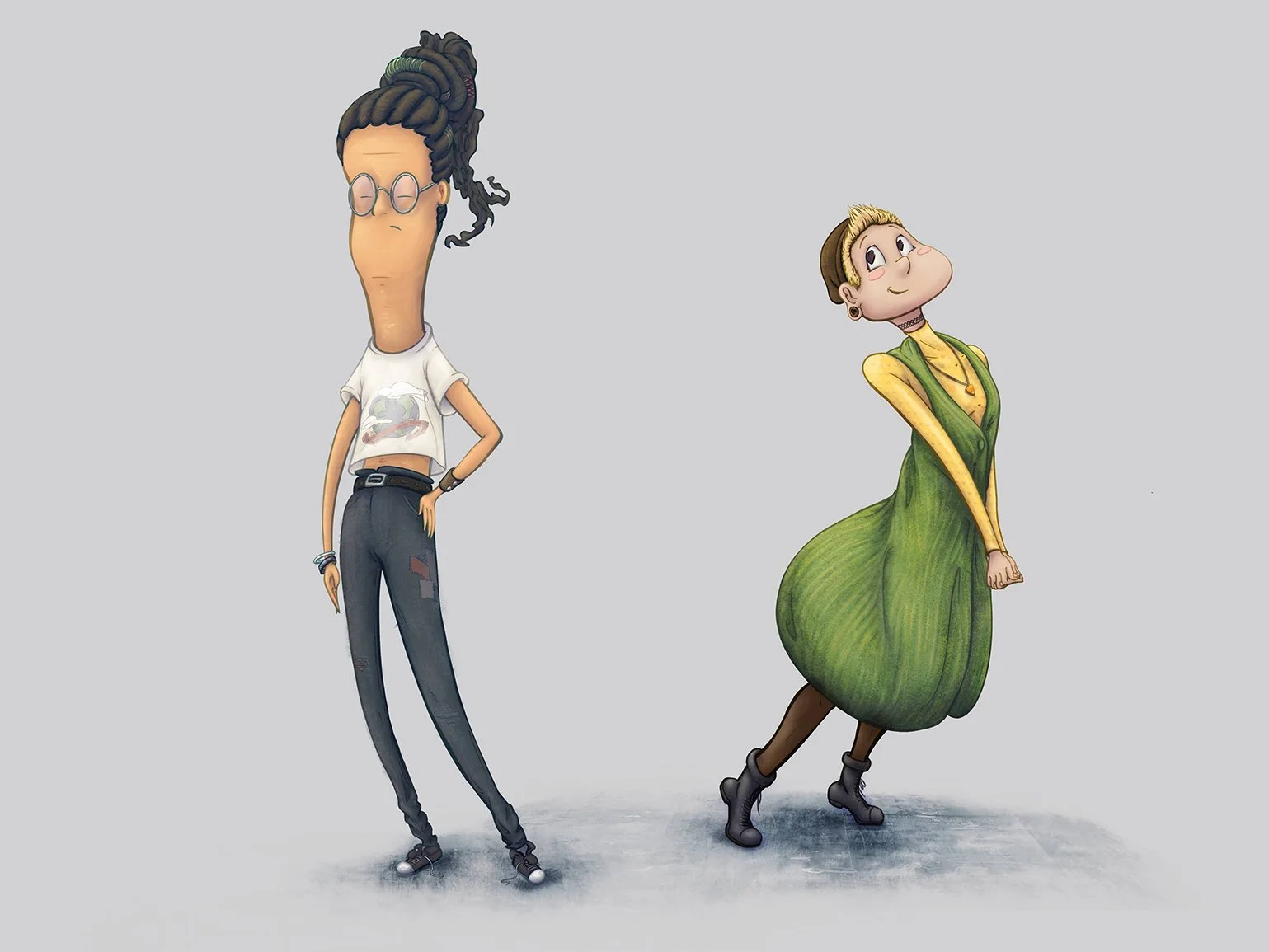 Garrot and Corna (Vegan Cafe)
Character Design Duo