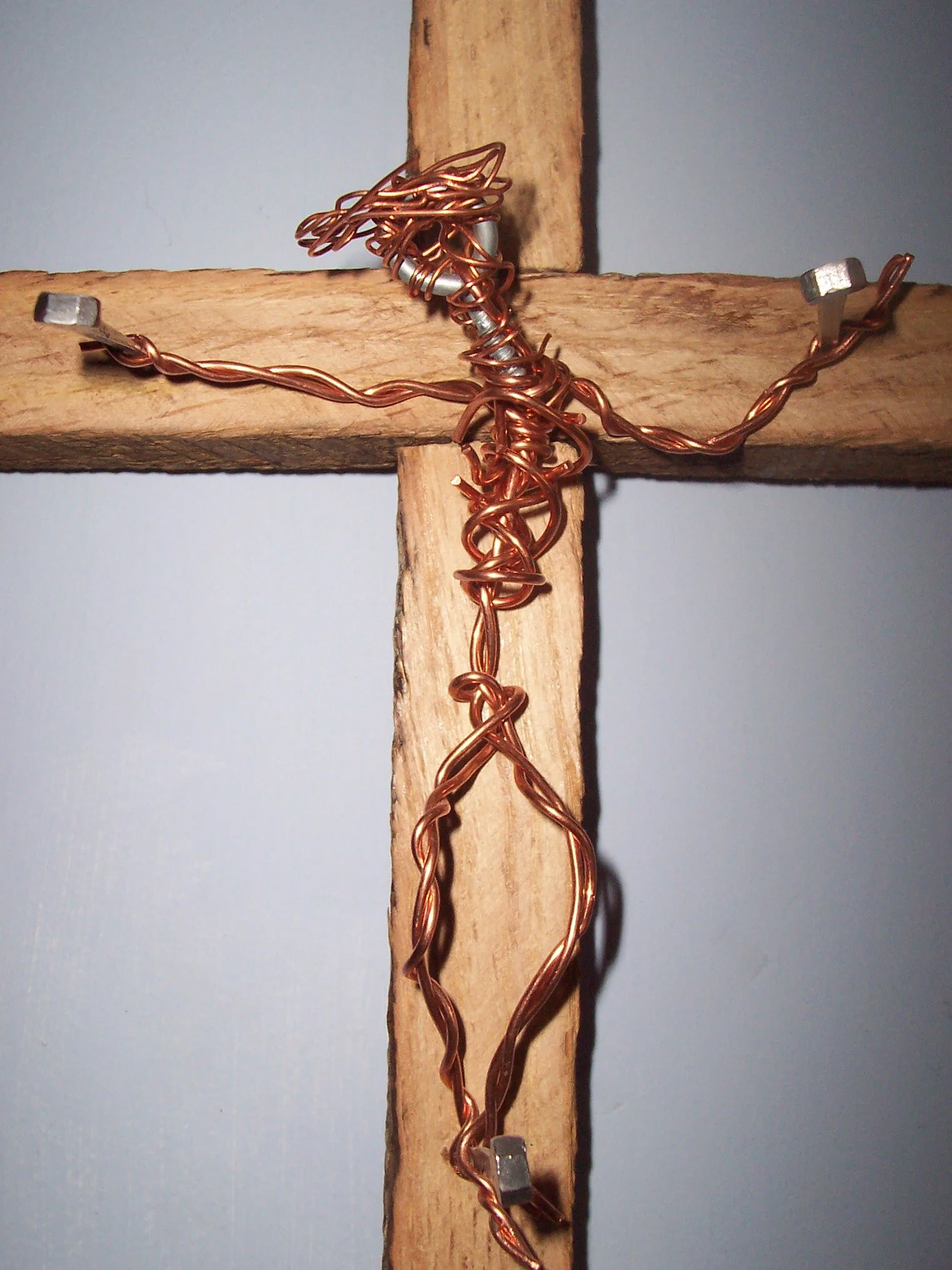 Copper Wire Crucifix