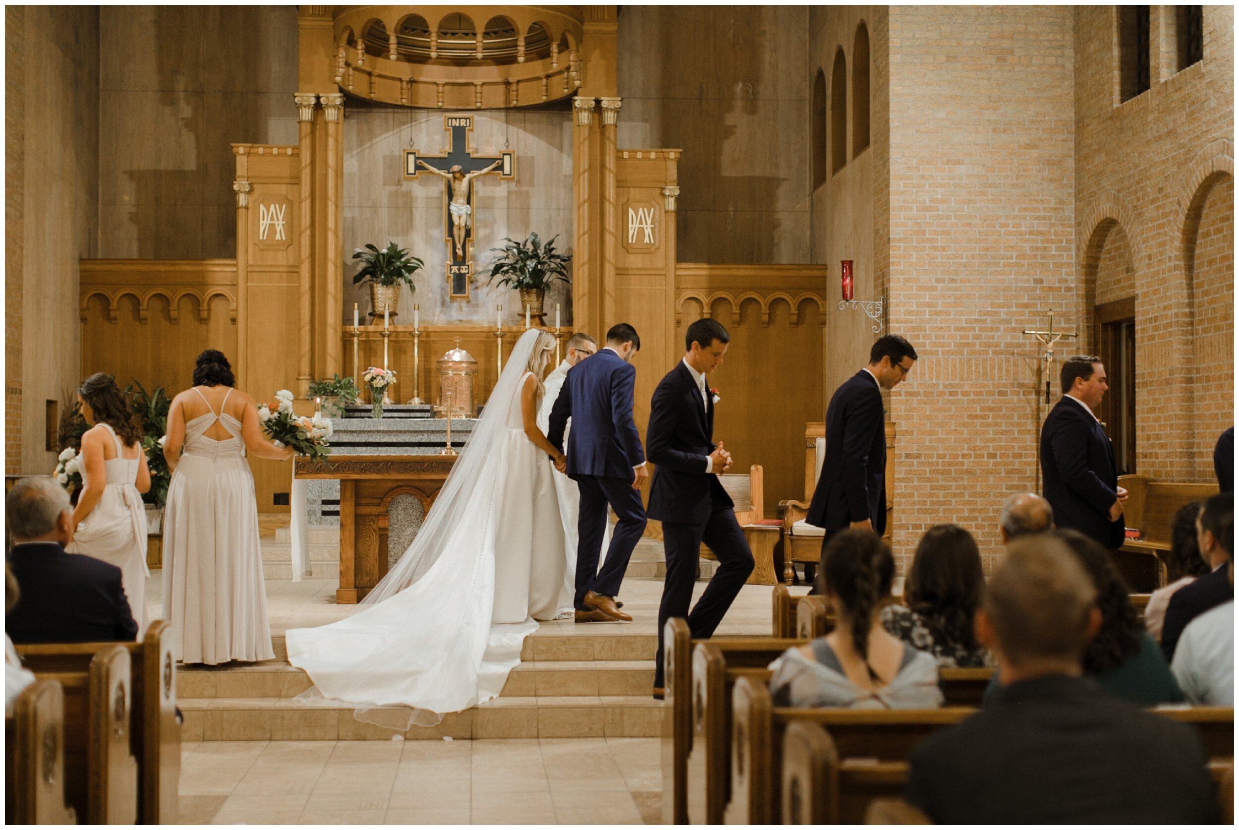 Wedding ceremony at catholic church in Brainerd, Minnesota
