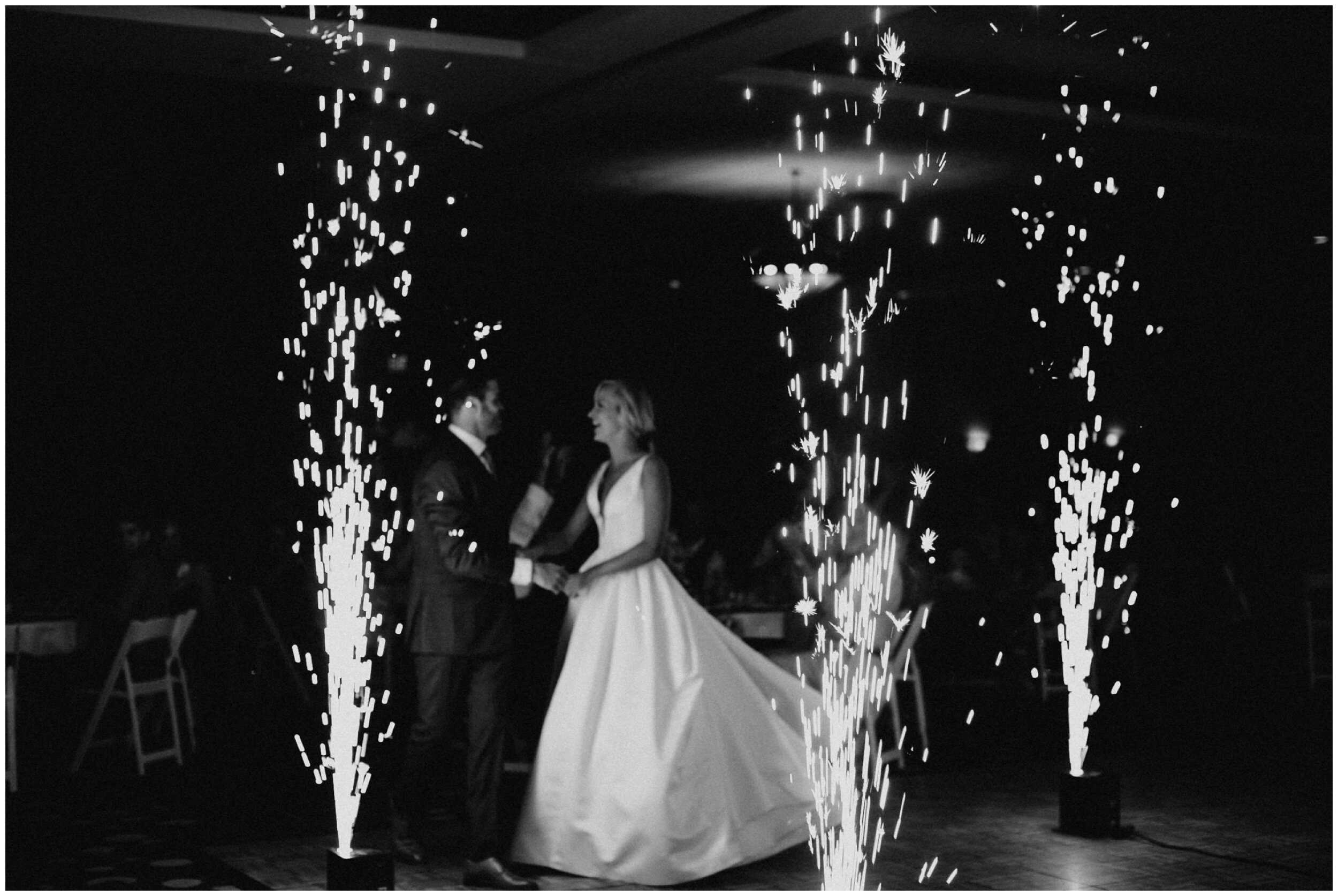 Sparkler wedding reception entrance at Grand View Lodge in Nisswa, Minnesota
