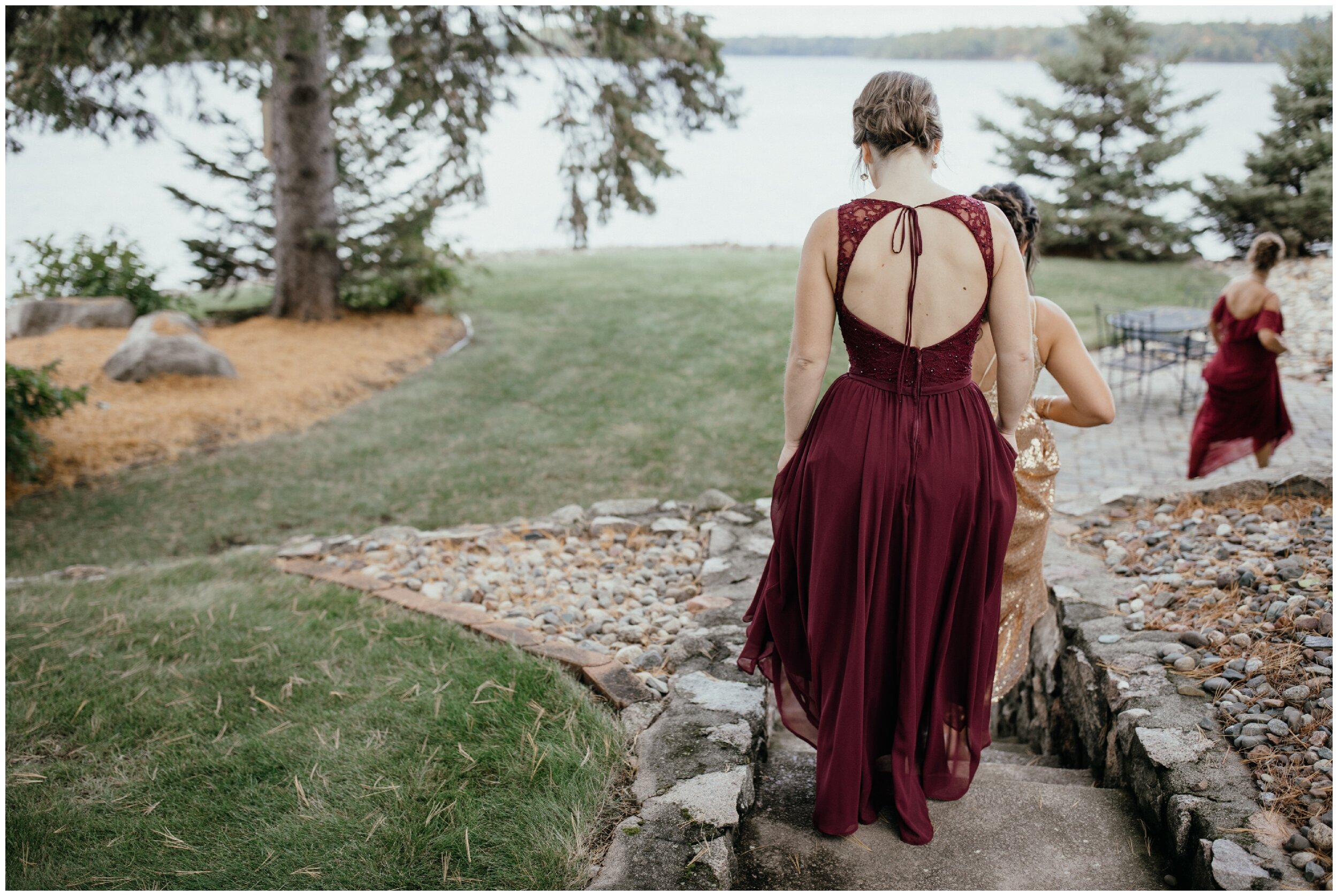 Backyard wedding on the lake in Crosslake, Minnesota