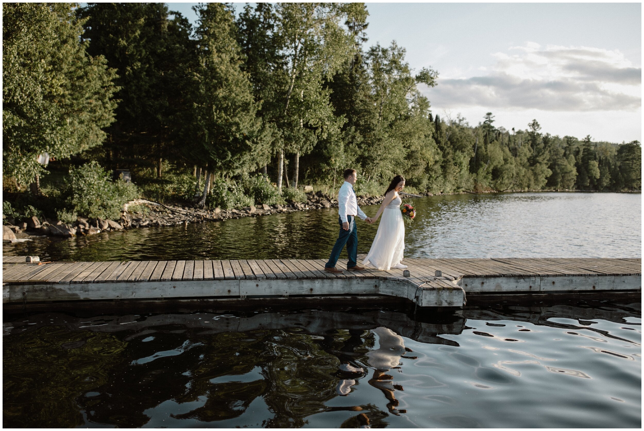 Summer elopement on Gunflint Lake in Minnesota