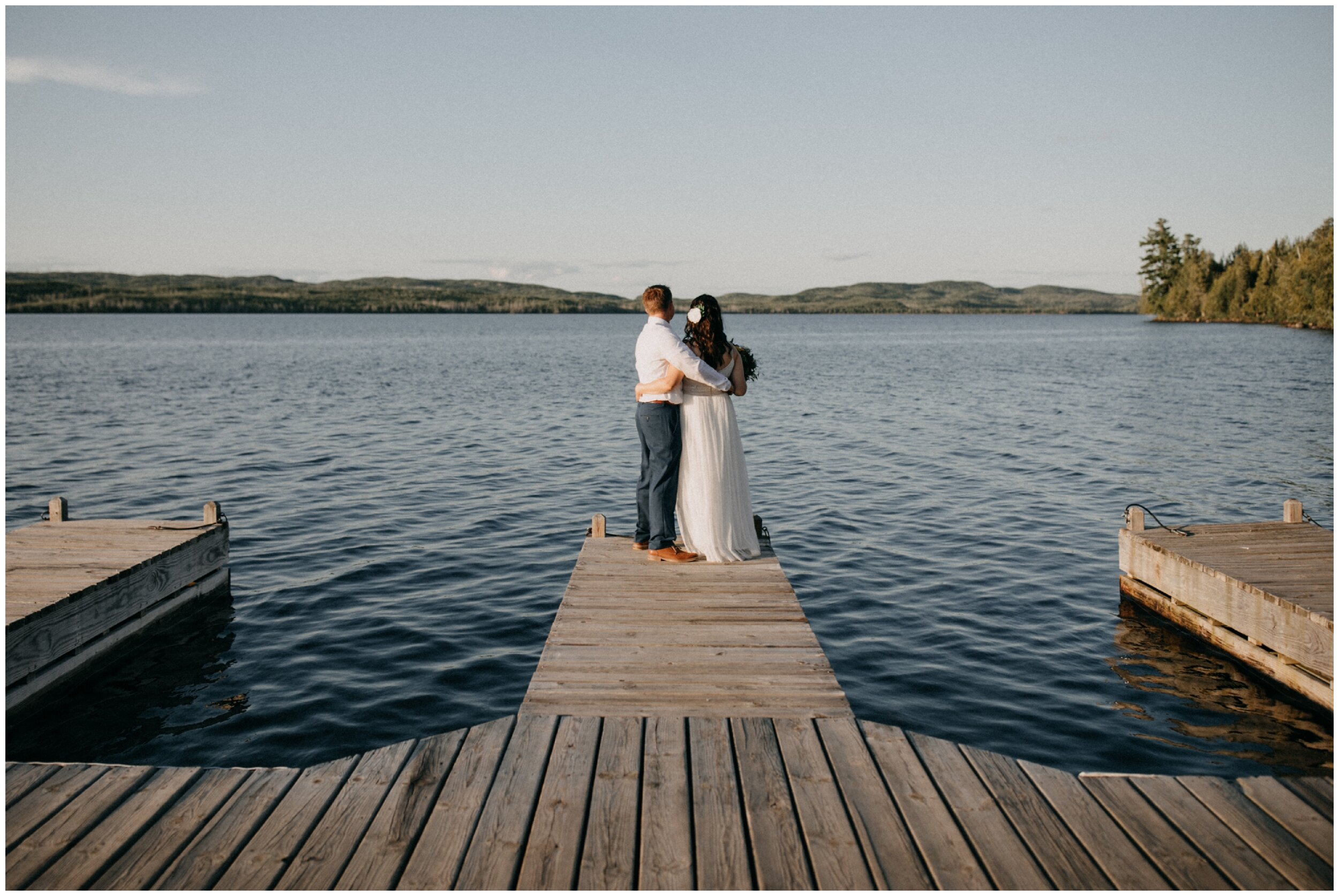 Northern Minnesota summer lakeside summer elopement wedding at Gunflint Lodge