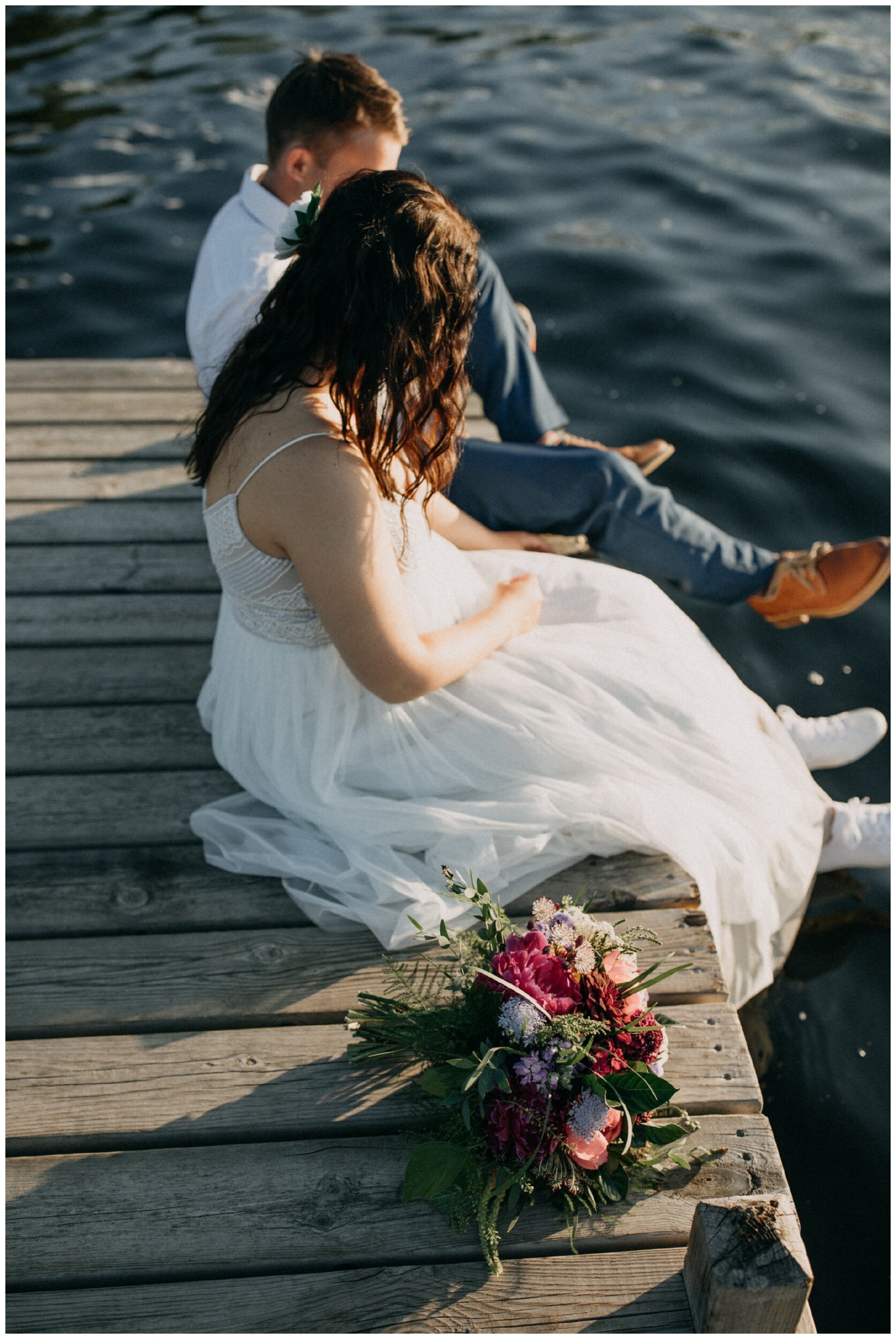 Sunset elopement at Gunflint Lodge in Grand Marais, Minnesota