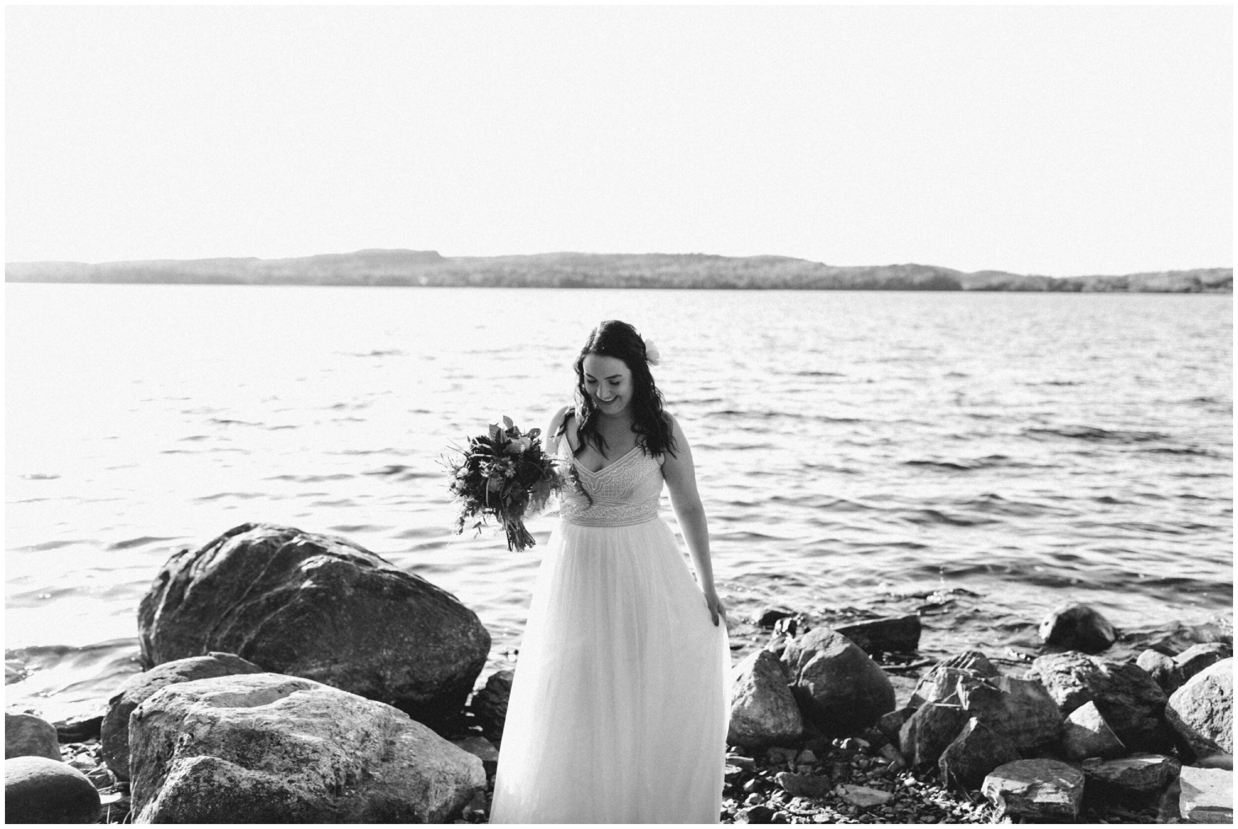 Bride on her wedding day at Gunflint Lodge in Grand Marais, Minnesota