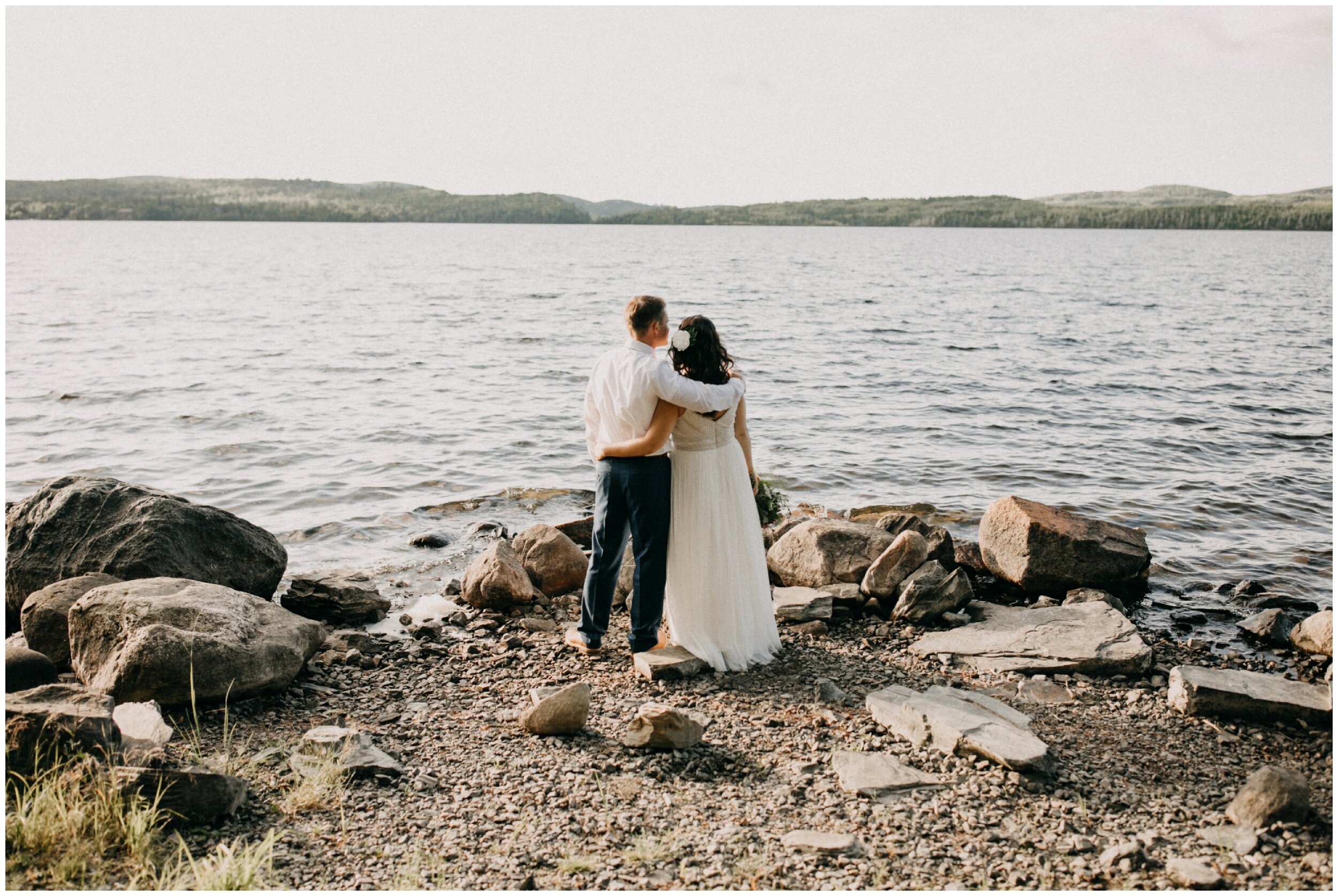 Minnesota lakeside summer elopement at the Gunflint Lodge in Grand Marais