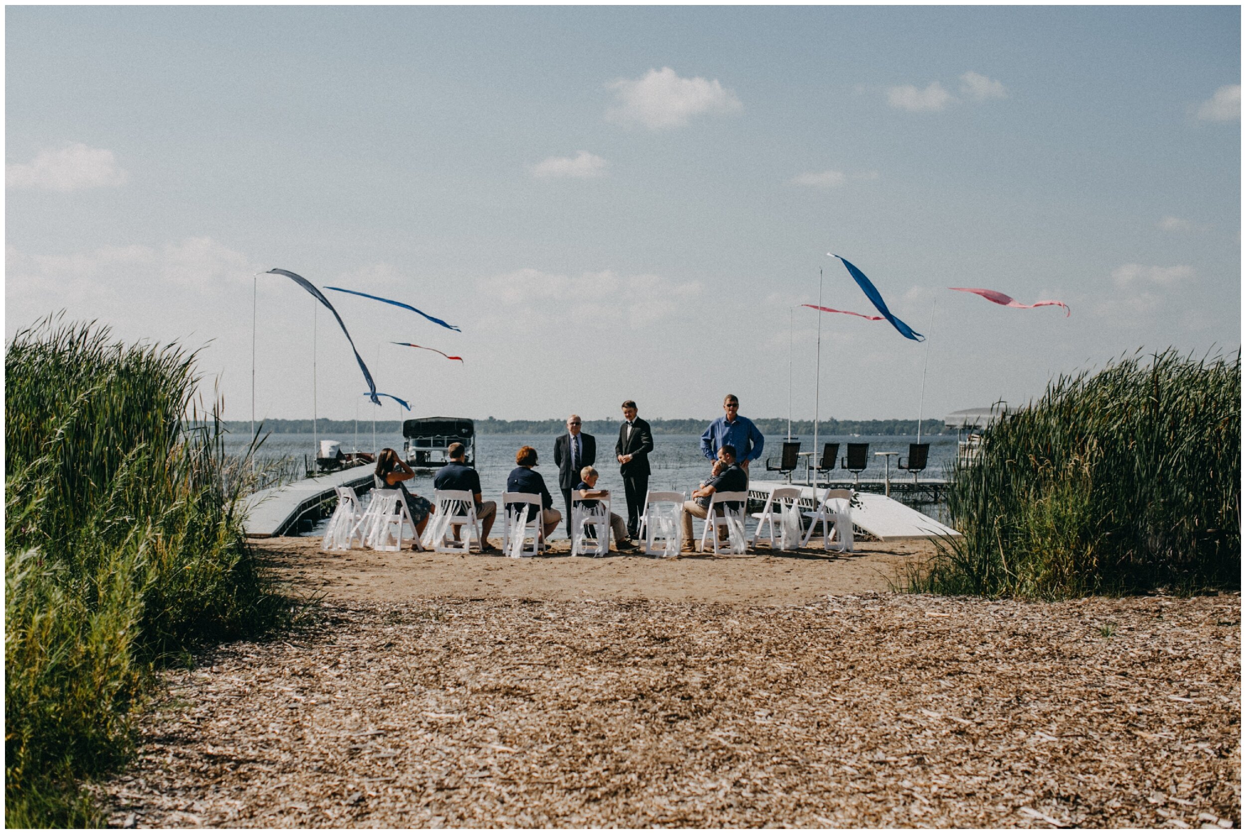 Lake Edward cottage wedding ceremony on the beach