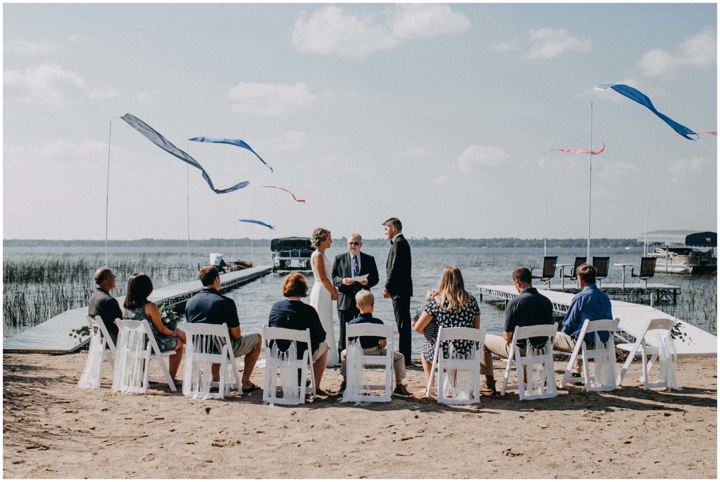 Lake Edward wedding ceremony on the beach in Brainerd Minnesota
