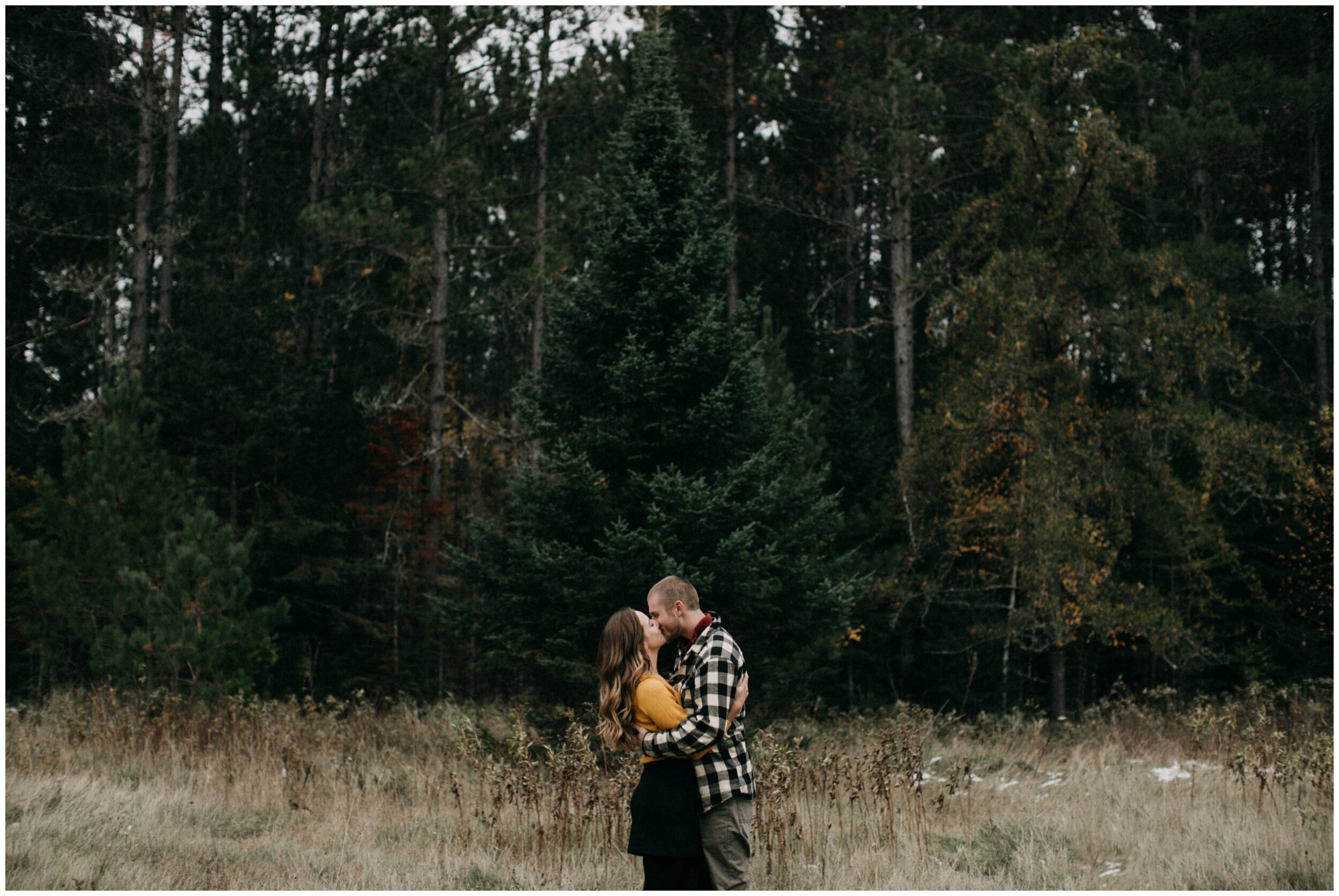 Northern Minnesota fall engagement in the the woods