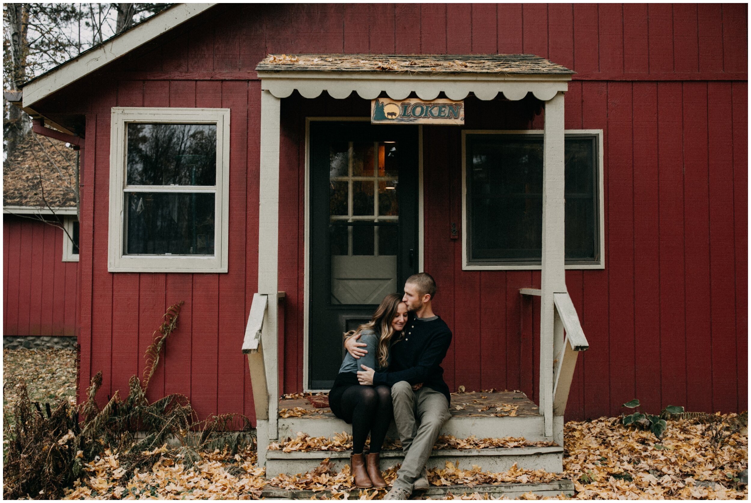 Northern Minnesota cabin on the lake engagement