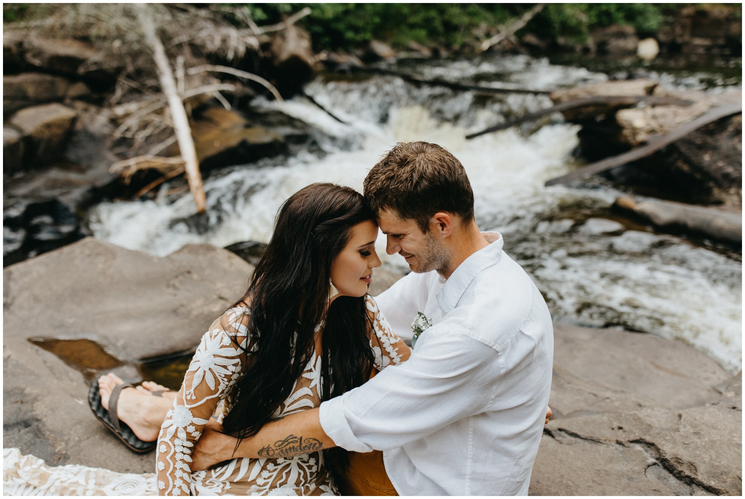 Lutsen resort waterfall elopement 