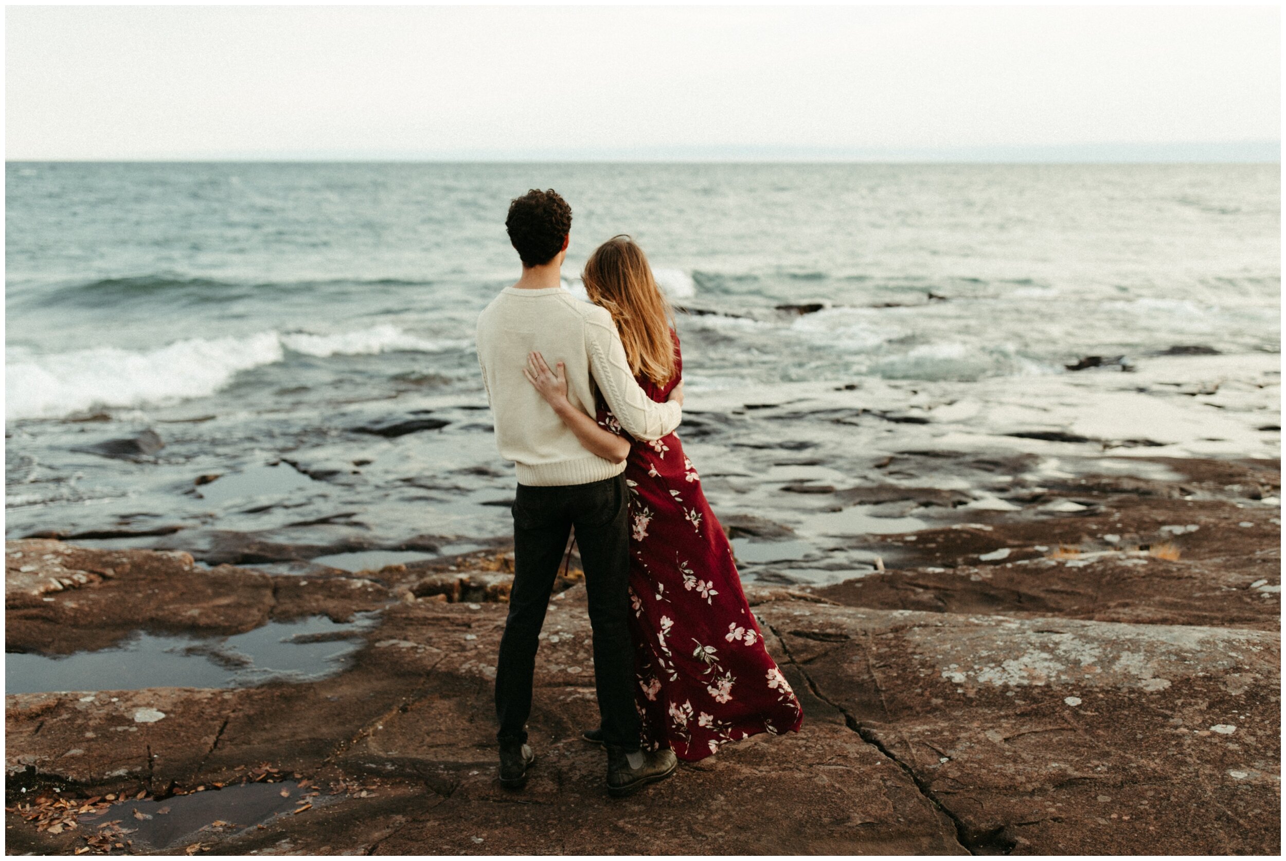 North shore engagement session at Artist Point in Grand Marais, MN photographed by wedding photographer Britt DeZeeuw