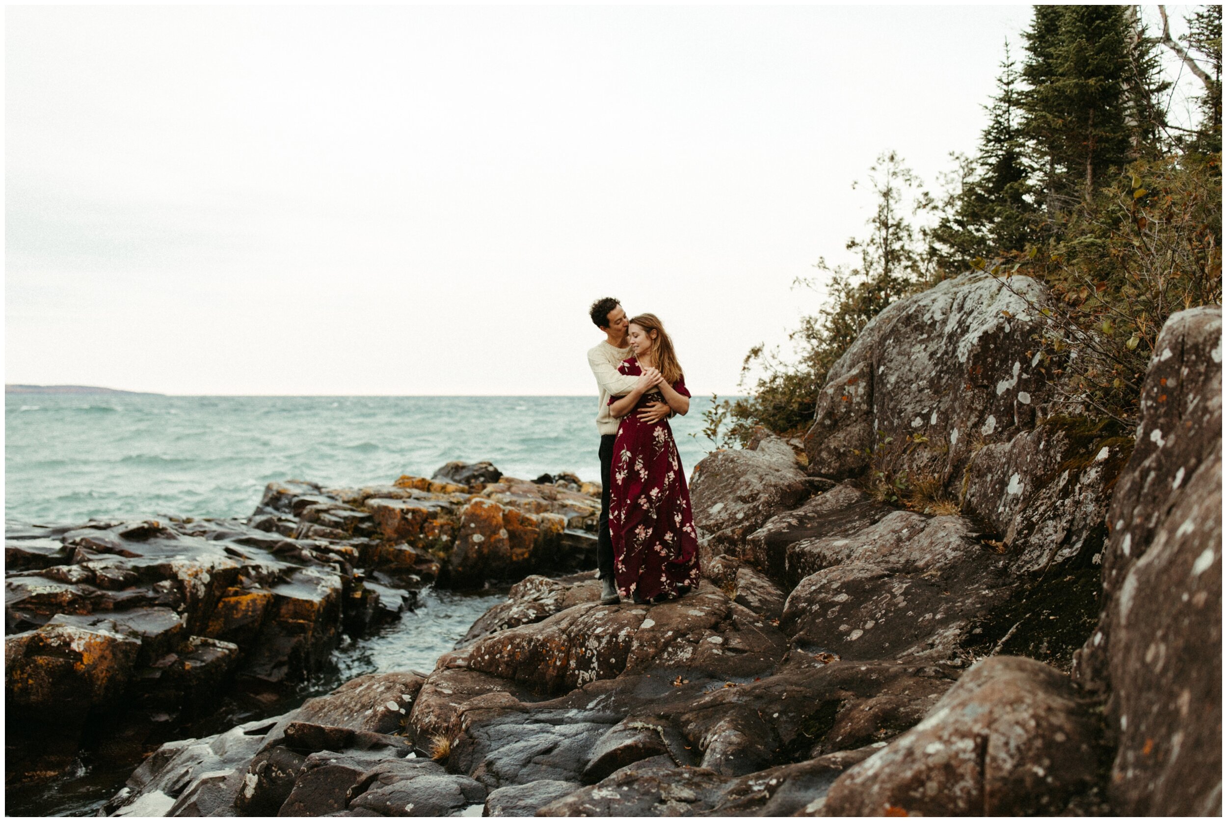 Minnesota north shore engagement session in Grand Marais Minnesota