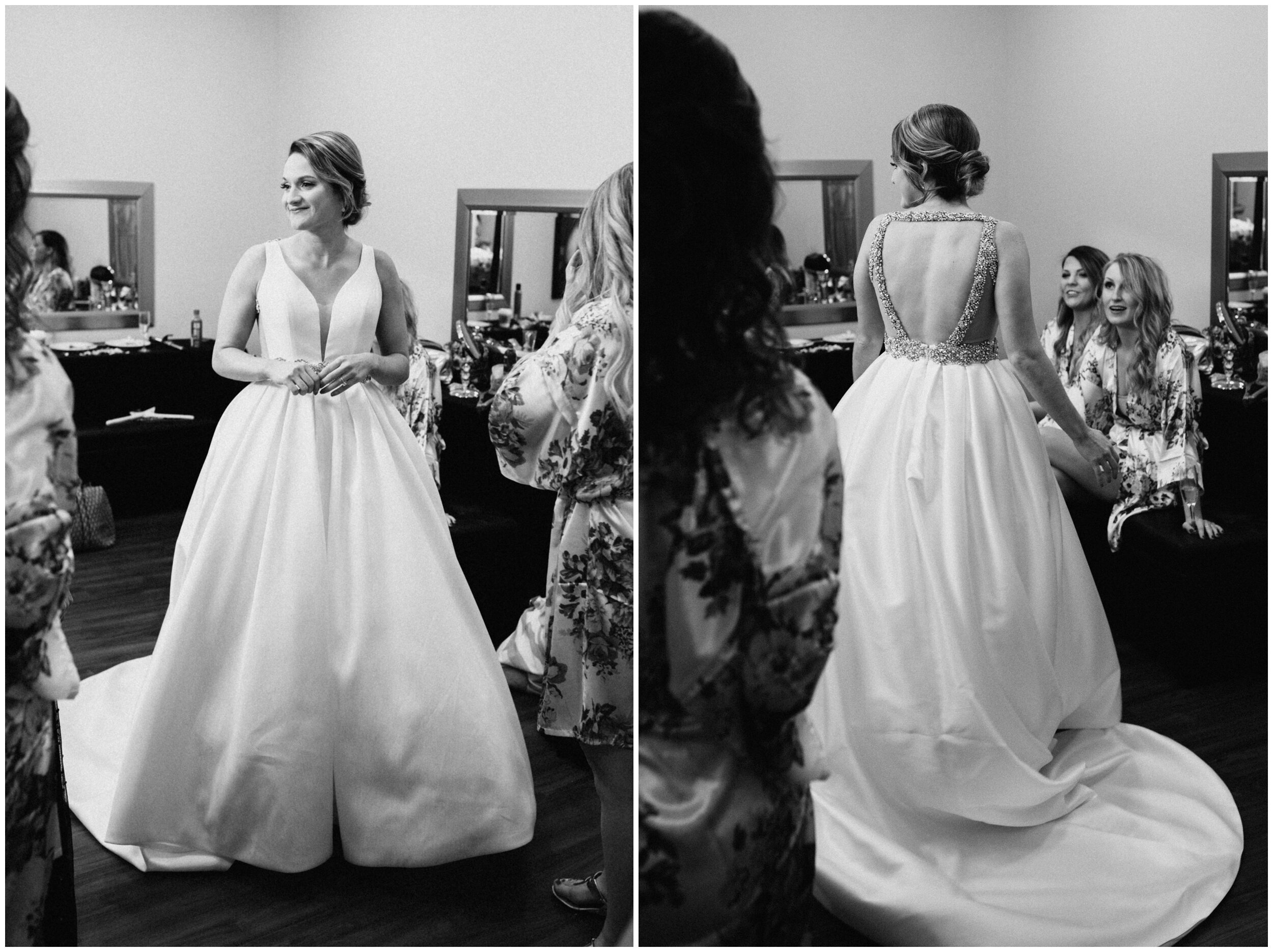 Bride wearing gorgeous ballgown wedding dress at the Greysolon in Duluth Minnesota