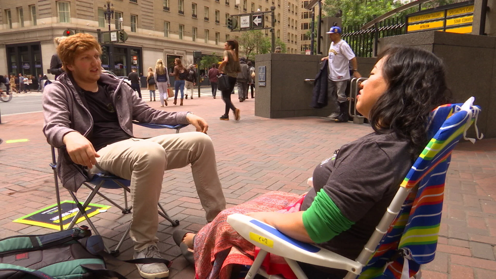 NBC Bay Area News San Francisco Therapist, Volunteers Set Up Chairs
