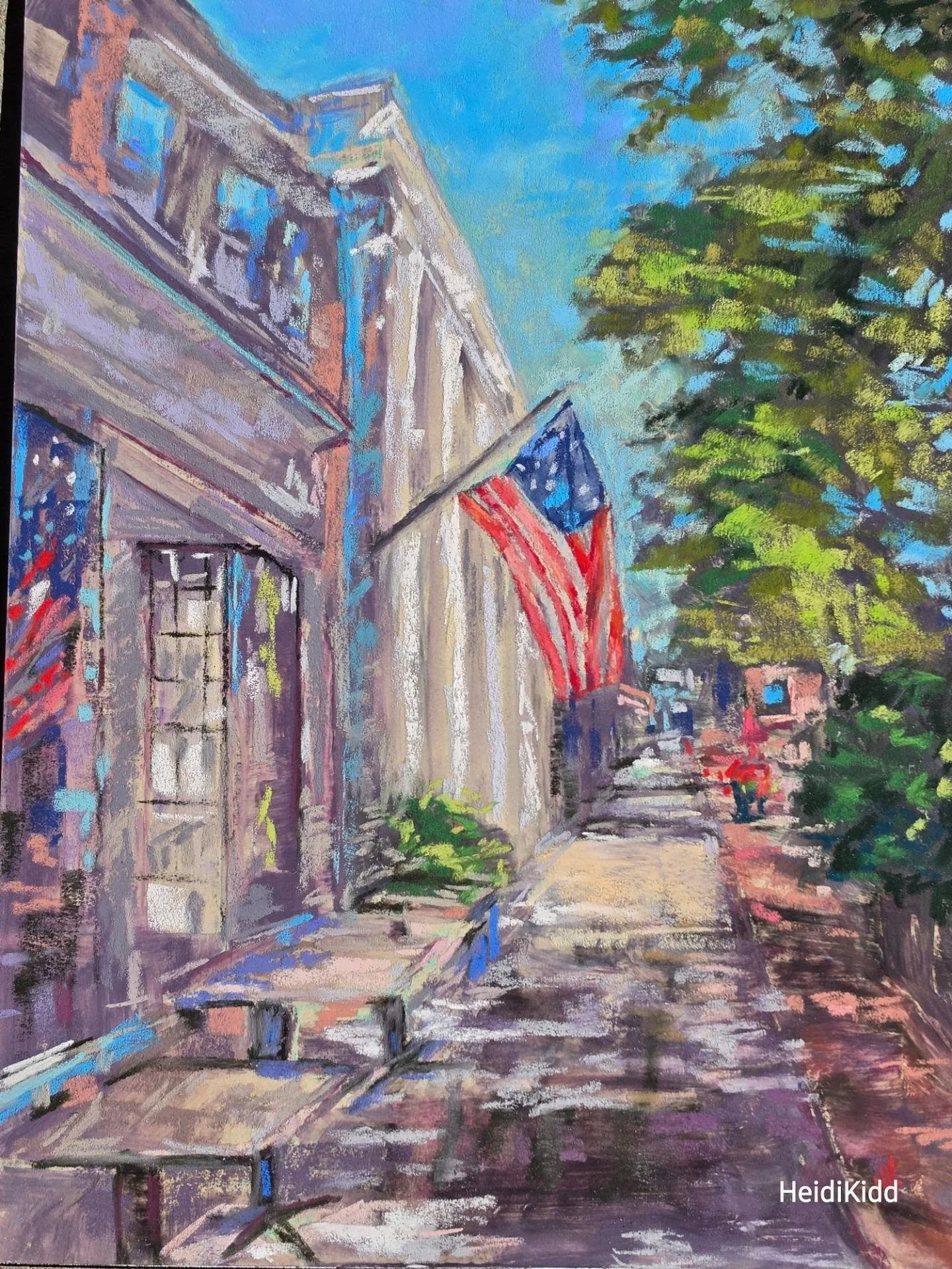 IAPS Day 1 Workshop with @nanciekingmertz 
Painting what scares you!

Perspective let's go!  We had a great Demo and then worked on our own reference photos.  This is a photo from my hometown.  Southampton N.Y durring July 4th weekend 2024.  I thrill
