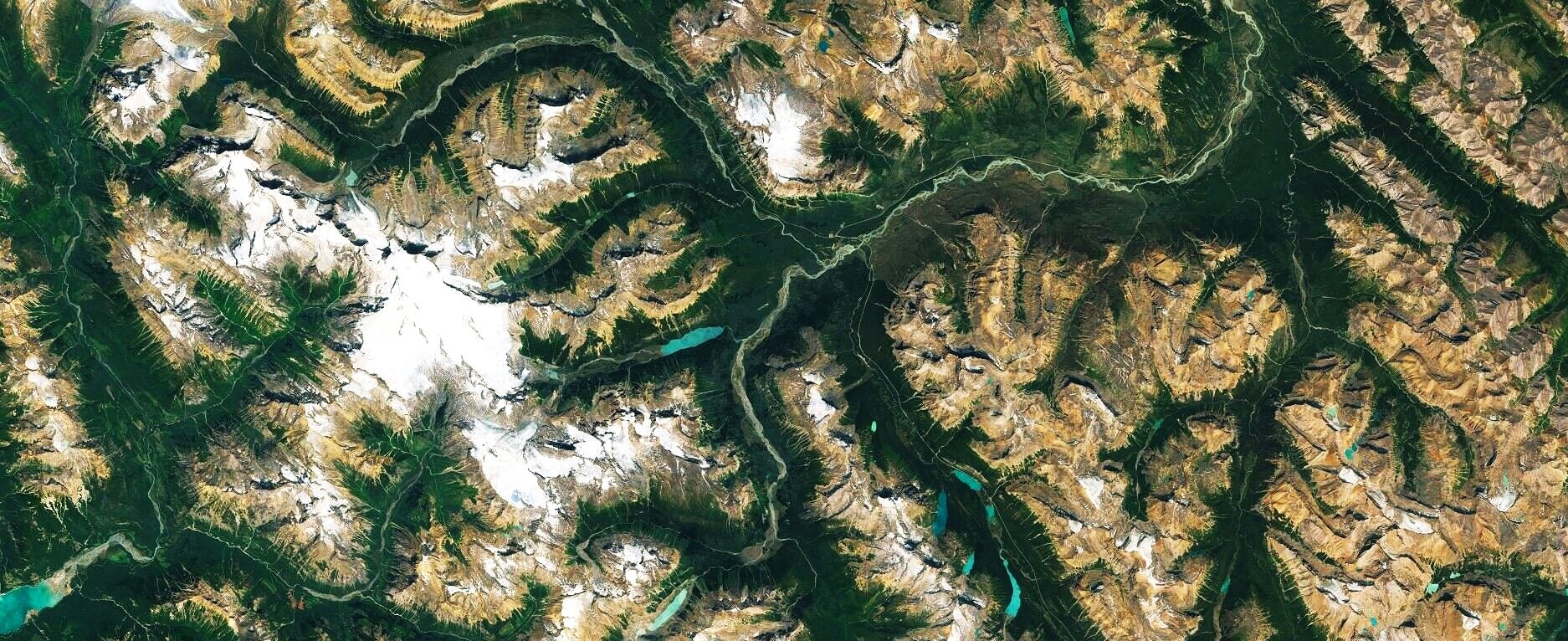 Plan View of Mountainous Terrain in British Columbia