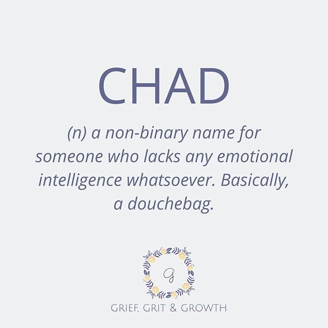 TGI.. Wednesday! That means a new post is up on the blog!!! Today we introduce you to Chad. Head over to the link in bio to read about them. Then comment below or DM us to share about the Chads you&rsquo;ve met on your grief journey! 💜