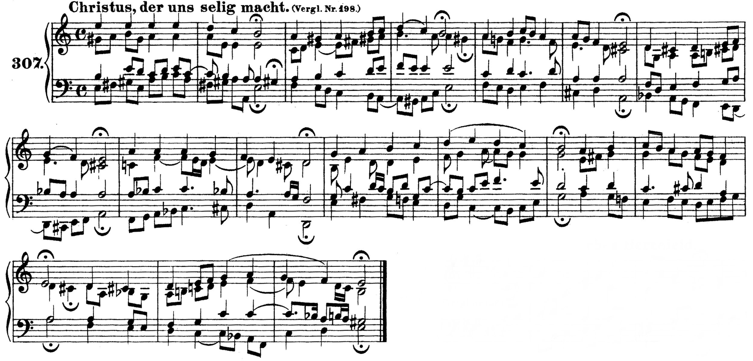 Sheet music for Bach Chorale 307 - Christus, der uns selig macht