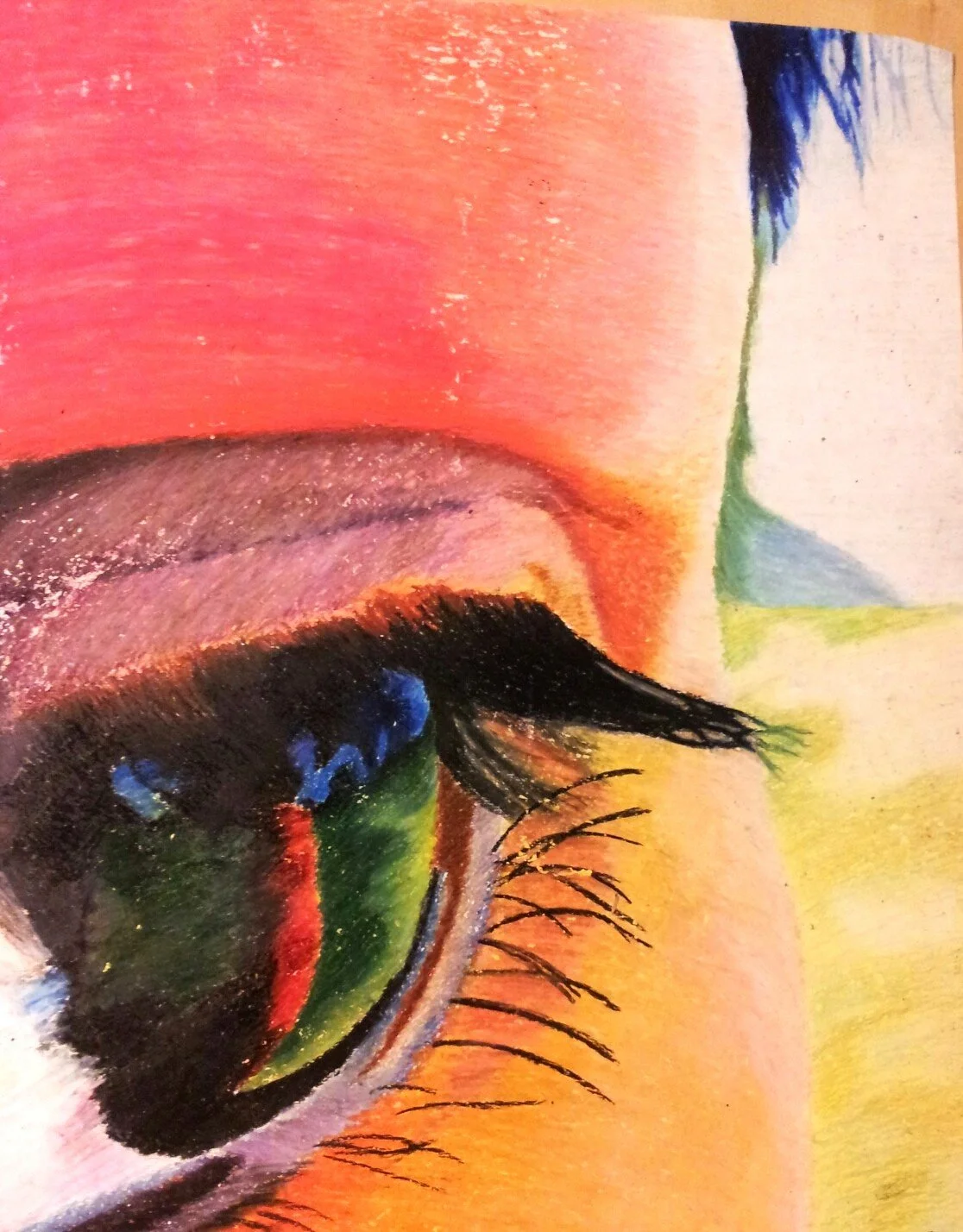 Eye- (Referenced from Image) Oil Pastel Crayon Color Exploration