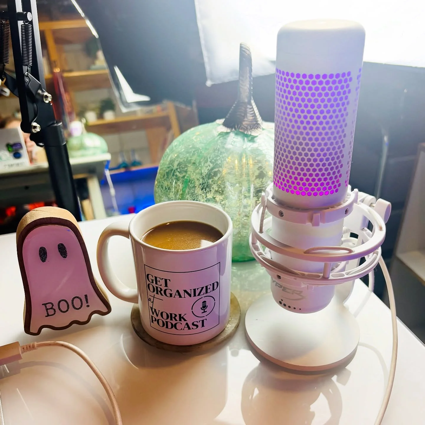Recording the pod right now, and I&rsquo;m ready for Halloween! 👻 🎙️ 💜Who else is ready?!