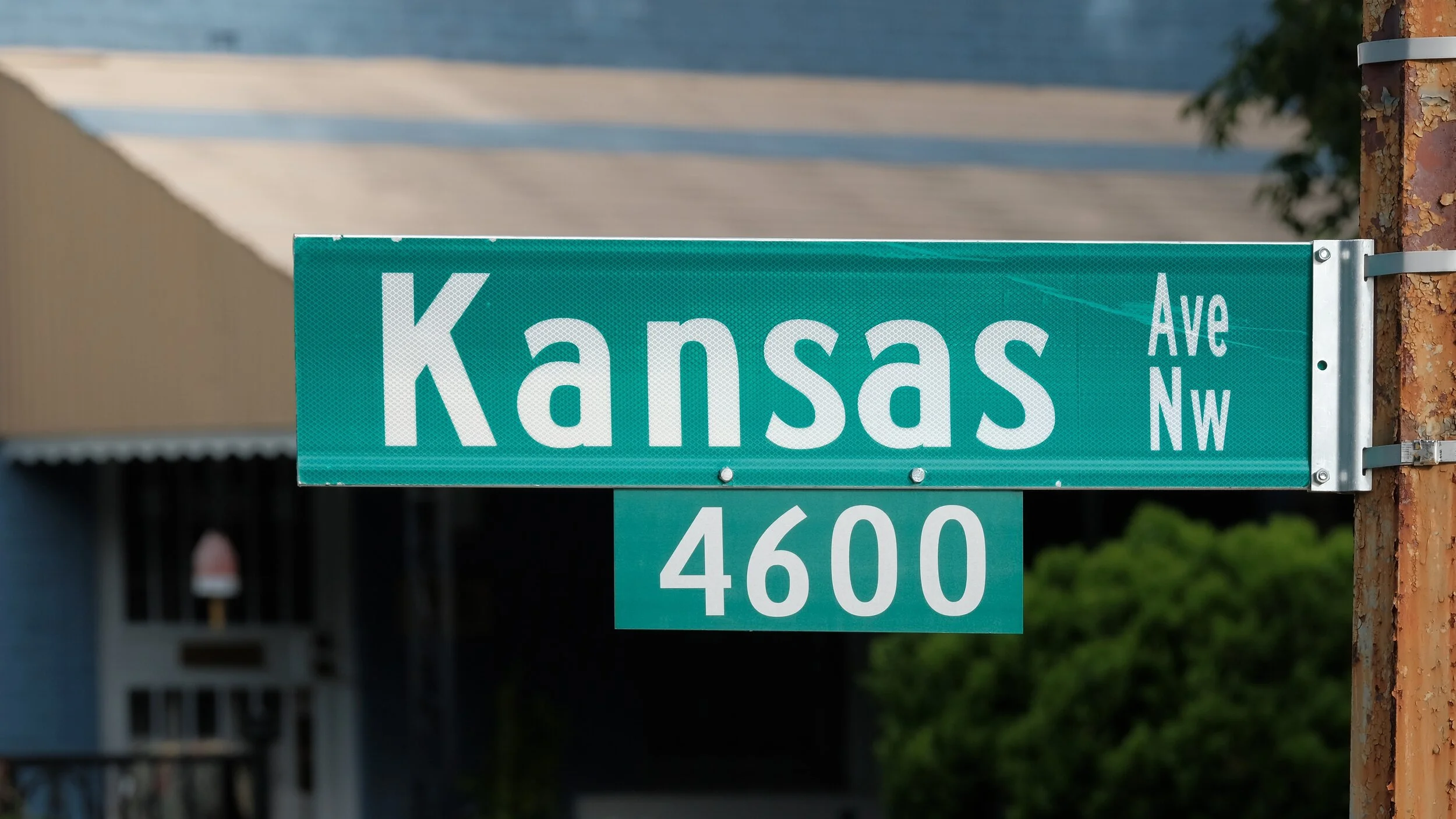 Street sign for Kansas Avenue in Washington, DC