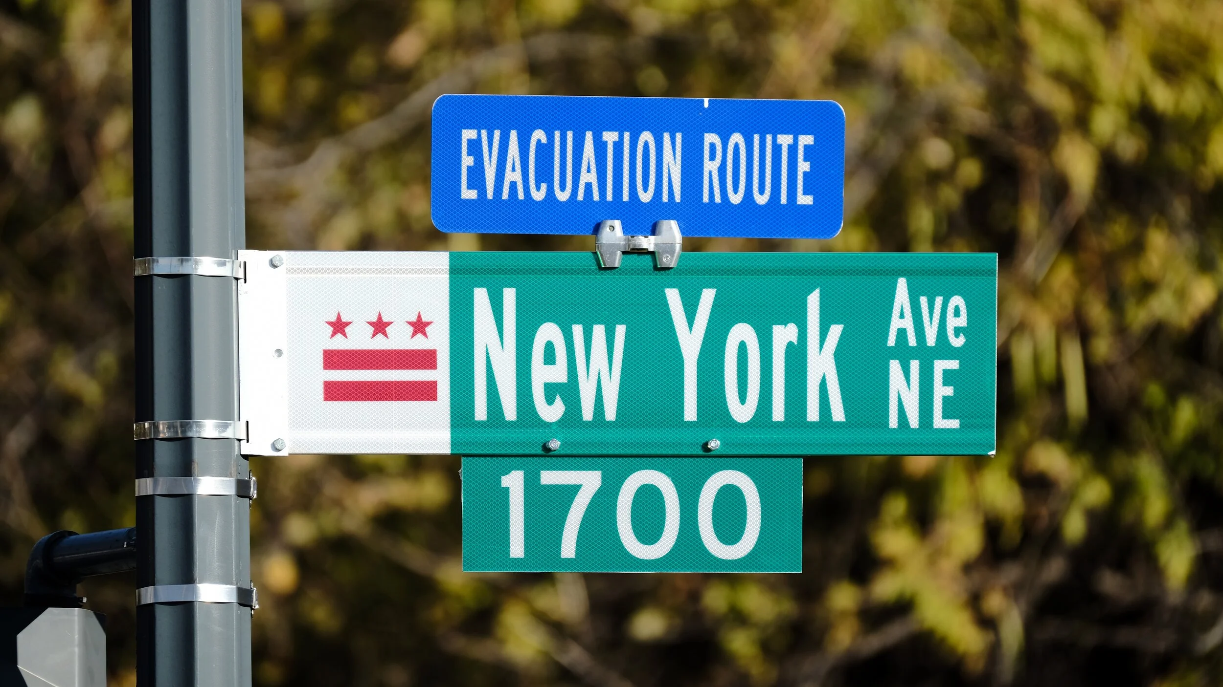 New York Avenue street sign in Washington, DC