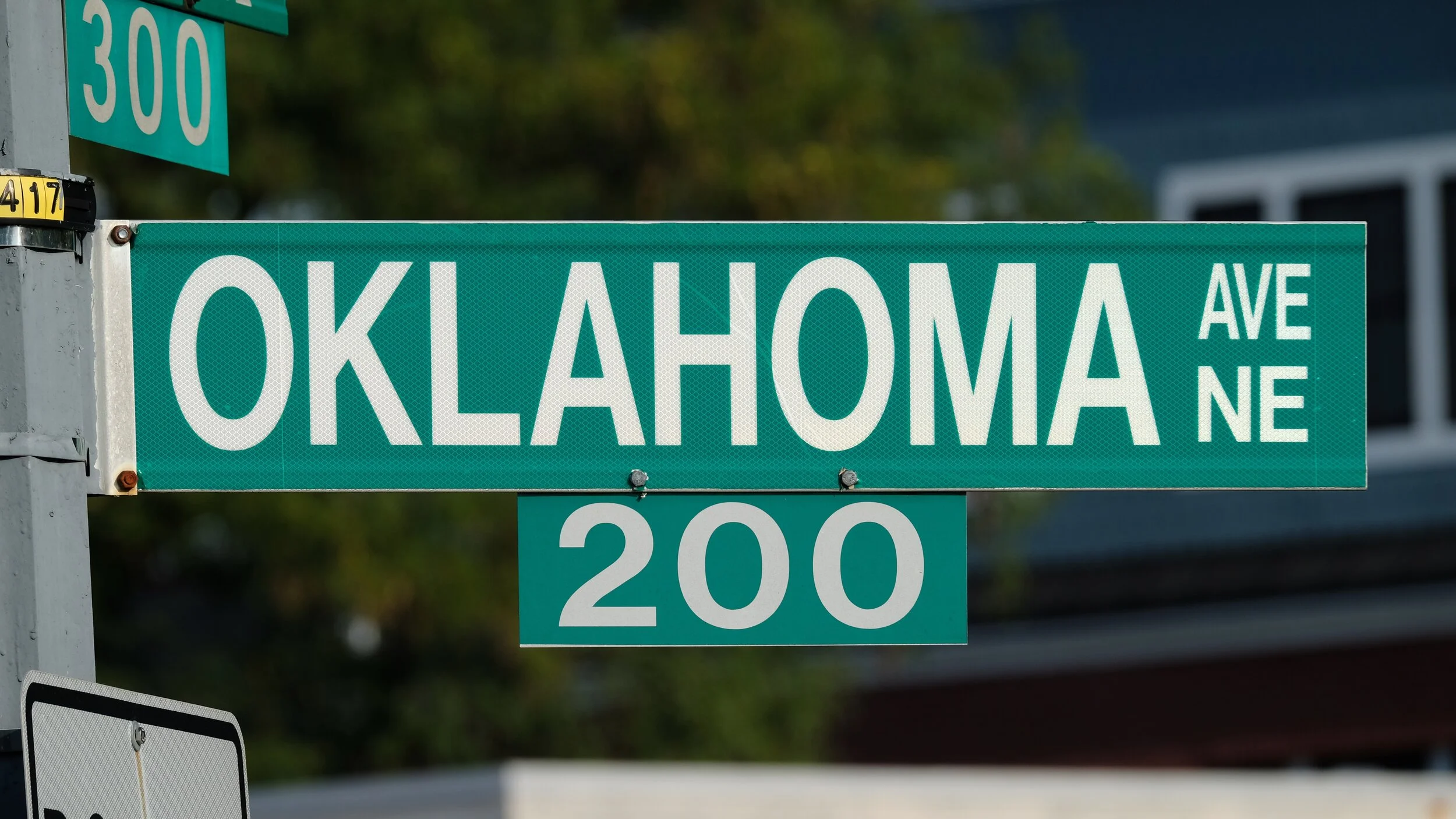 Oklahoma Avenue street sign in Washington, DC