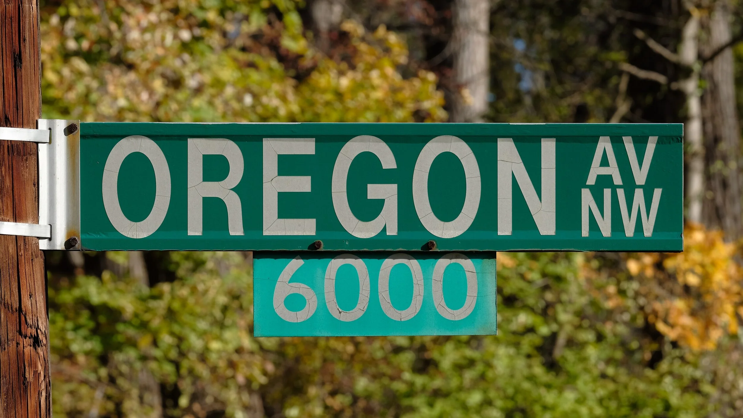 Oregon Avenue street sign in Washington, DC