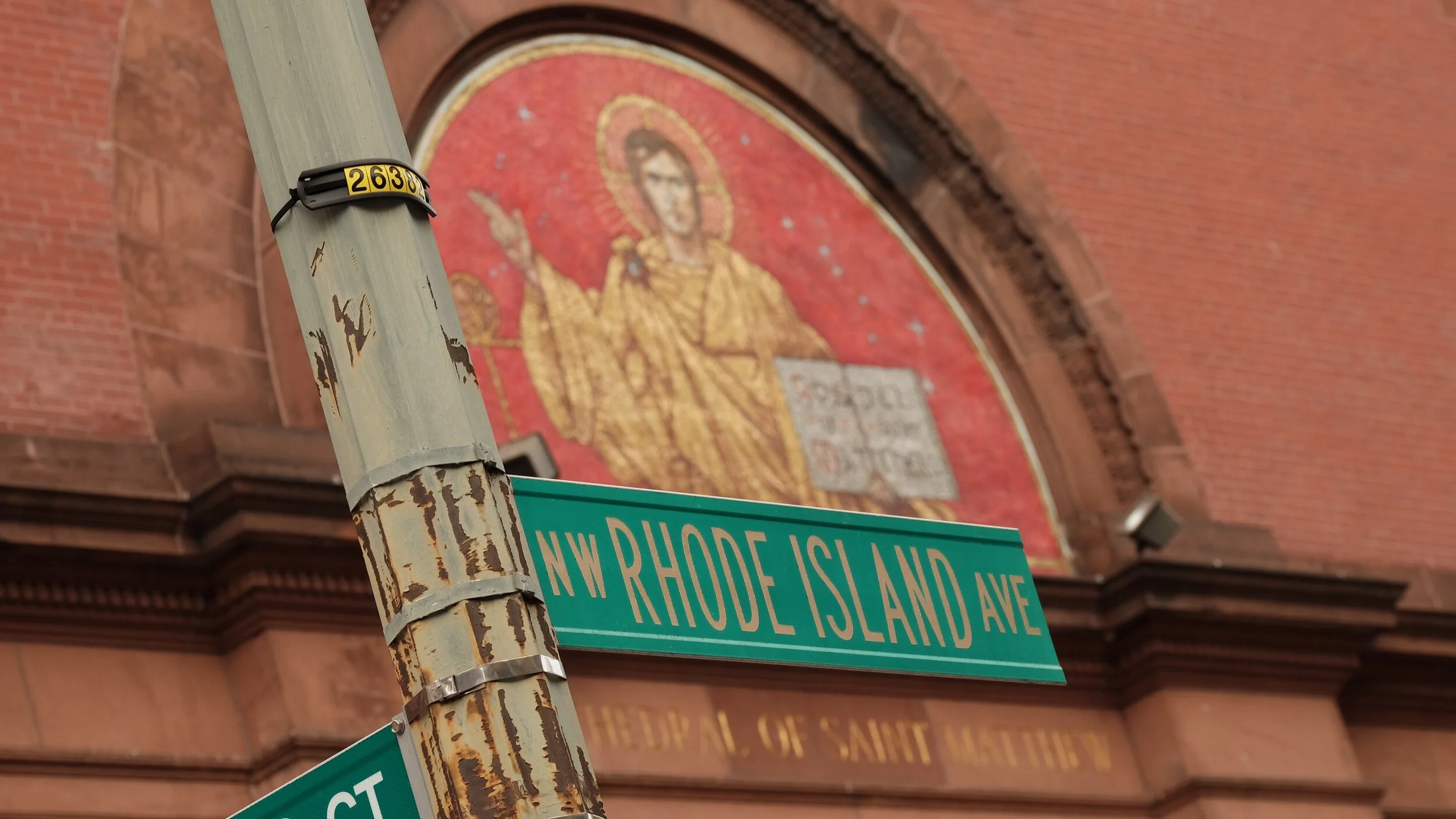 Rhode Island Avenue street sign in Washington, DC