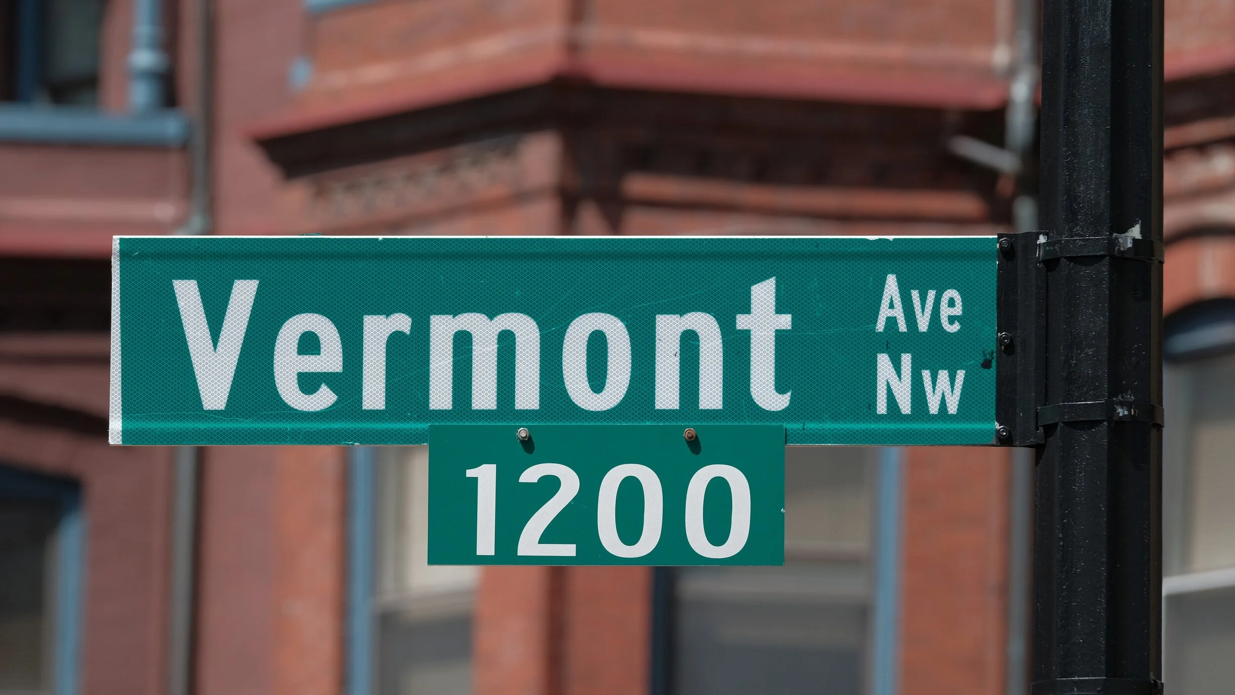 Vermont Avenue street sign in Washington, D.C.