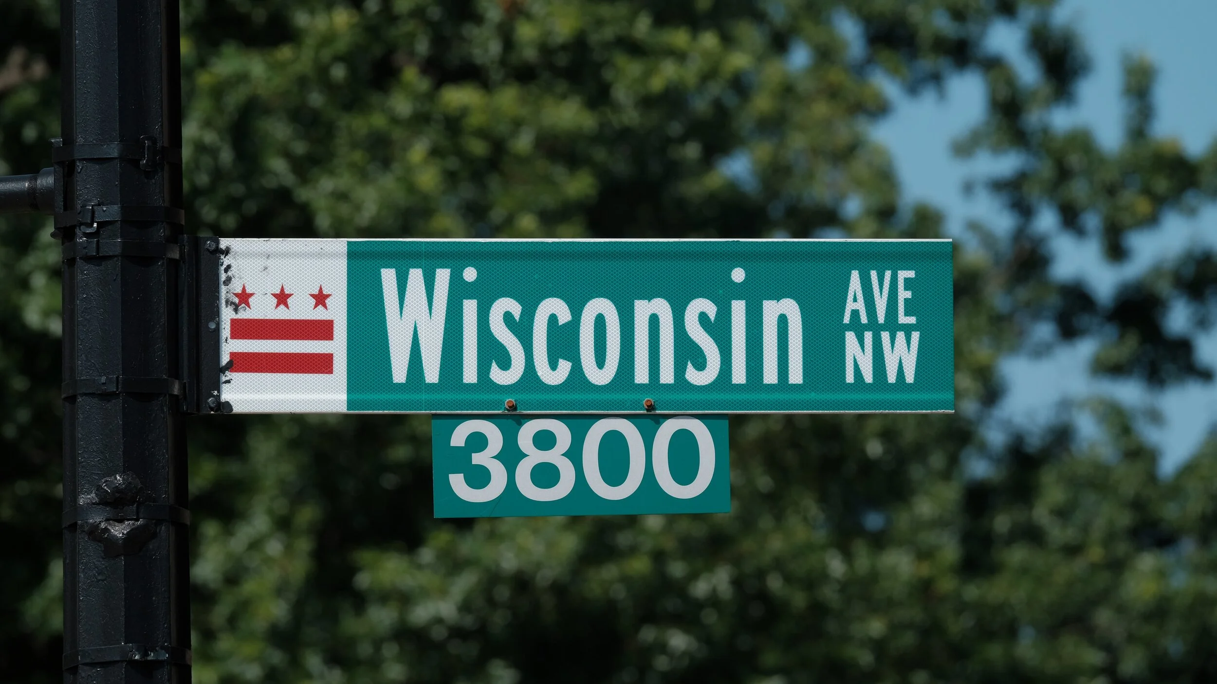 Wisconsin Avenue street sign in Washington, D.C.