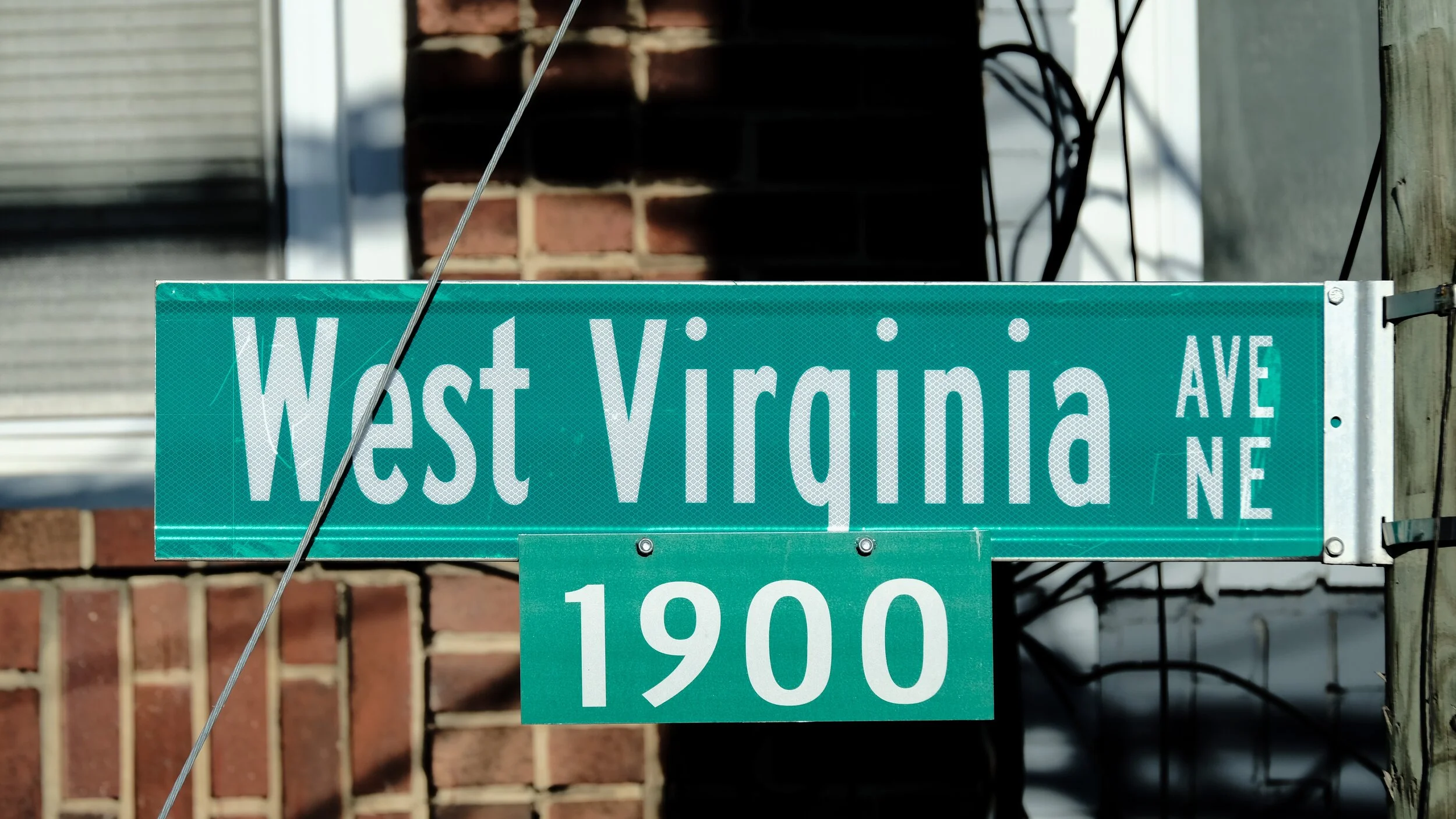 West Virginia Avenue street sign in Washington, D.C.
