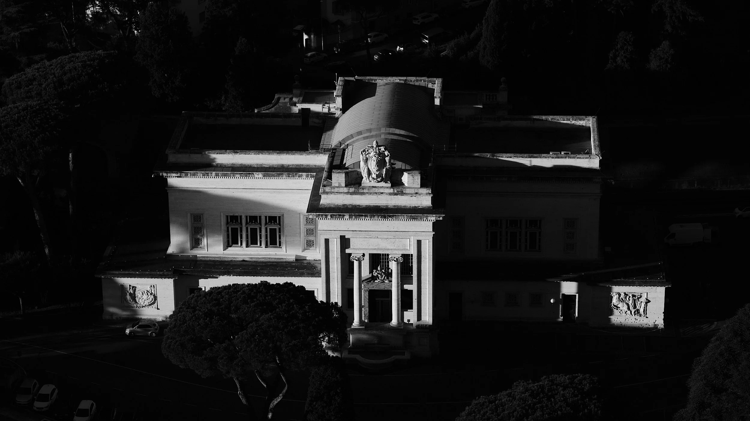 Vatican City || Stazione Vaticana || 1933 (view from dome of St. Peter's Basilica)