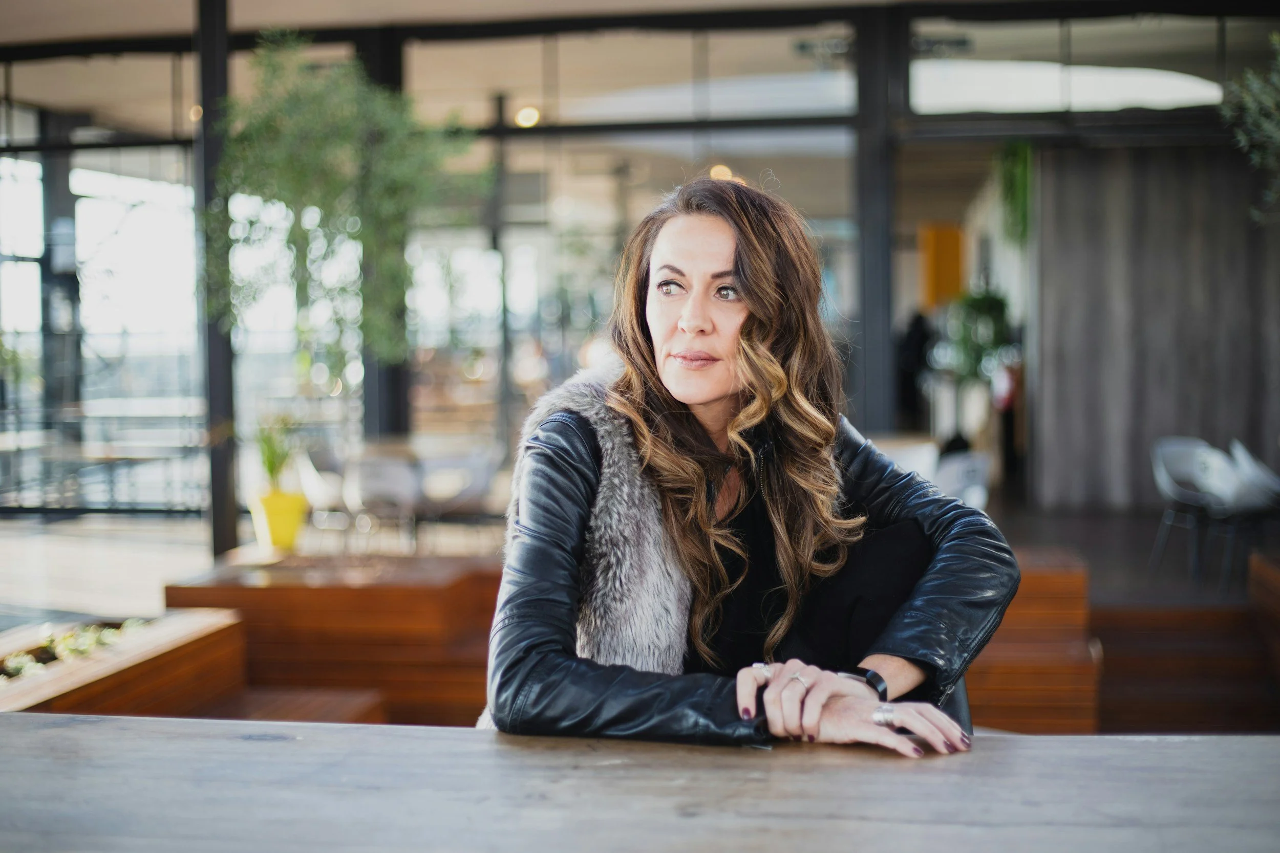 Woman sitting at table