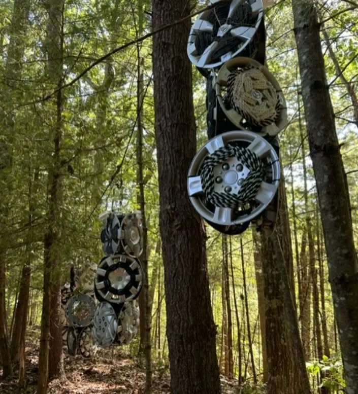 Old Frog Pond, Woven Hubcaps, Harvard, MA, 2024