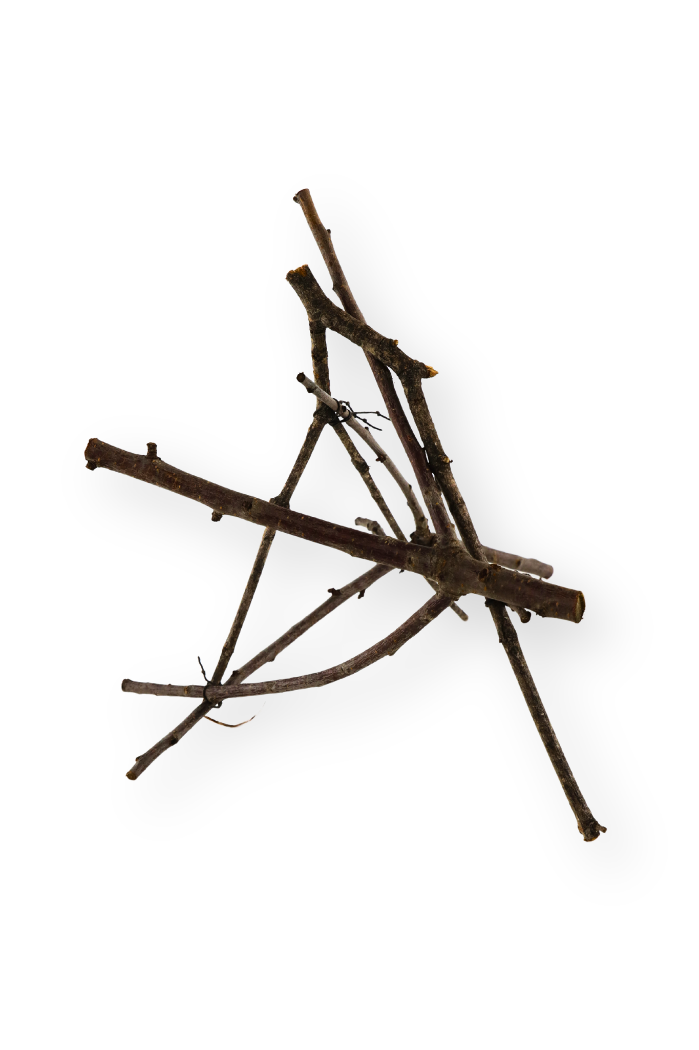 Triangular Pyramid (2), waxed black cotton cord