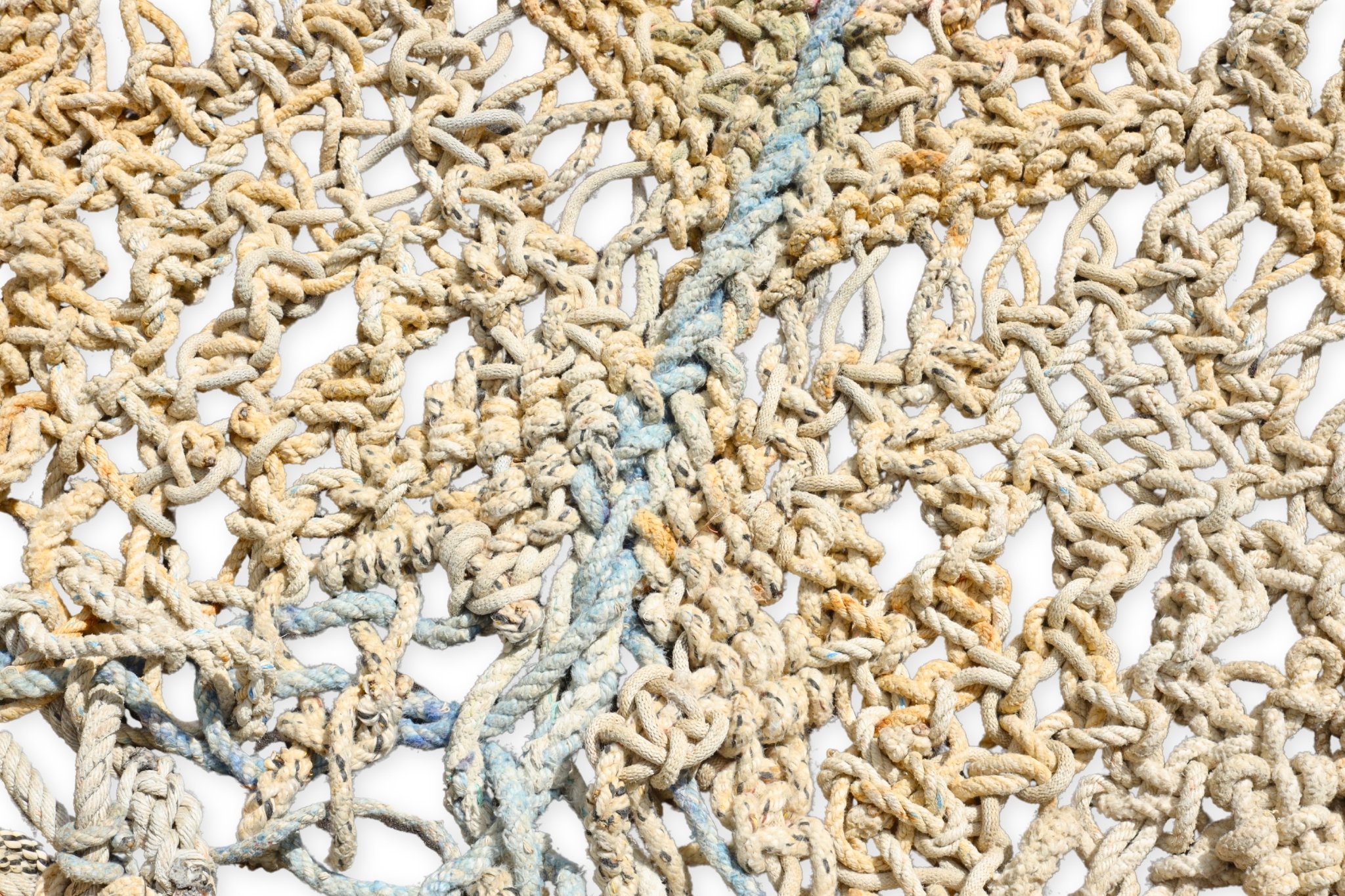 Full Hammock Blue Stripe, braided rope, 70 x 58, 2016