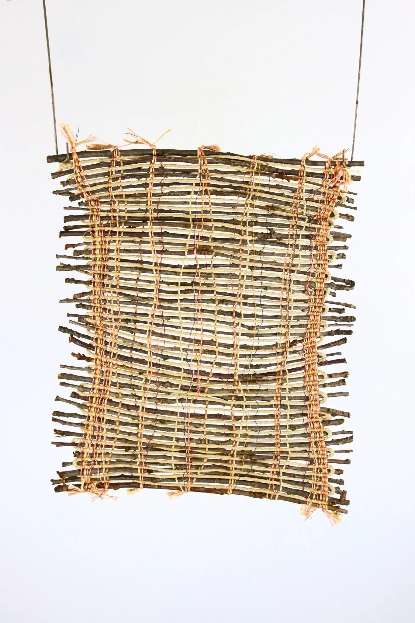 Sticks (13), 17 x 13, woven stick & cord alternating